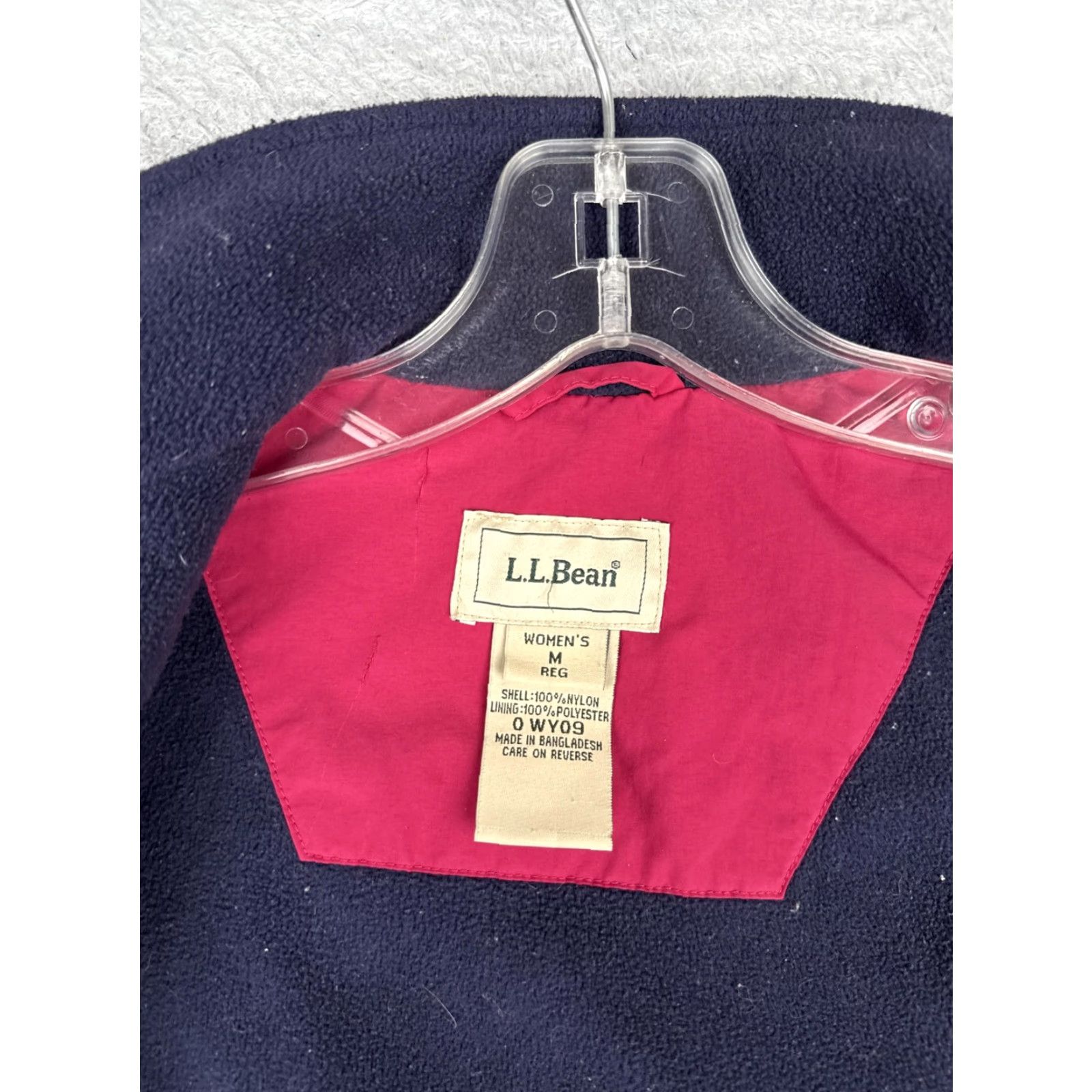 Vintage LL Bean Vest Womens Medium Raspberry Red Fleece Lined Nylon Zip Pockets Outdoor Size M / US 6-8 / IT 42-44 - 3 Thumbnail
