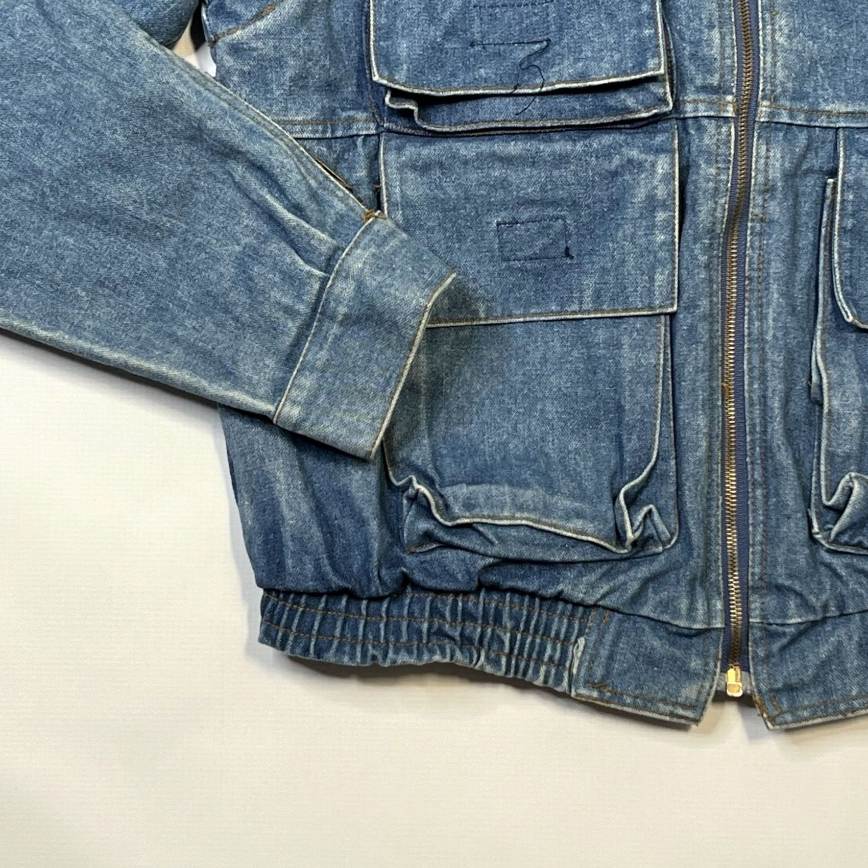 Valentino VINTAGE Valenti Denim Jacket Jacket Women's XS Blue Pockets Logo Zipper Casual Workwear Streetwear 90s Tall? Size XS / US 0-2 / IT 36-38 - 4 Thumbnail