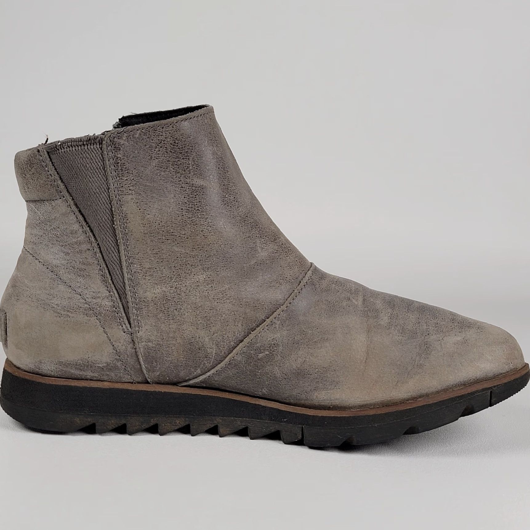 SOREL Sorel Harlow Chelsea Ankle Boots Women Slip-On Gray Suede Leather Round Toe Casual Travel US 8.5 Size US 7 / IT 37 - 6 Thumbnail