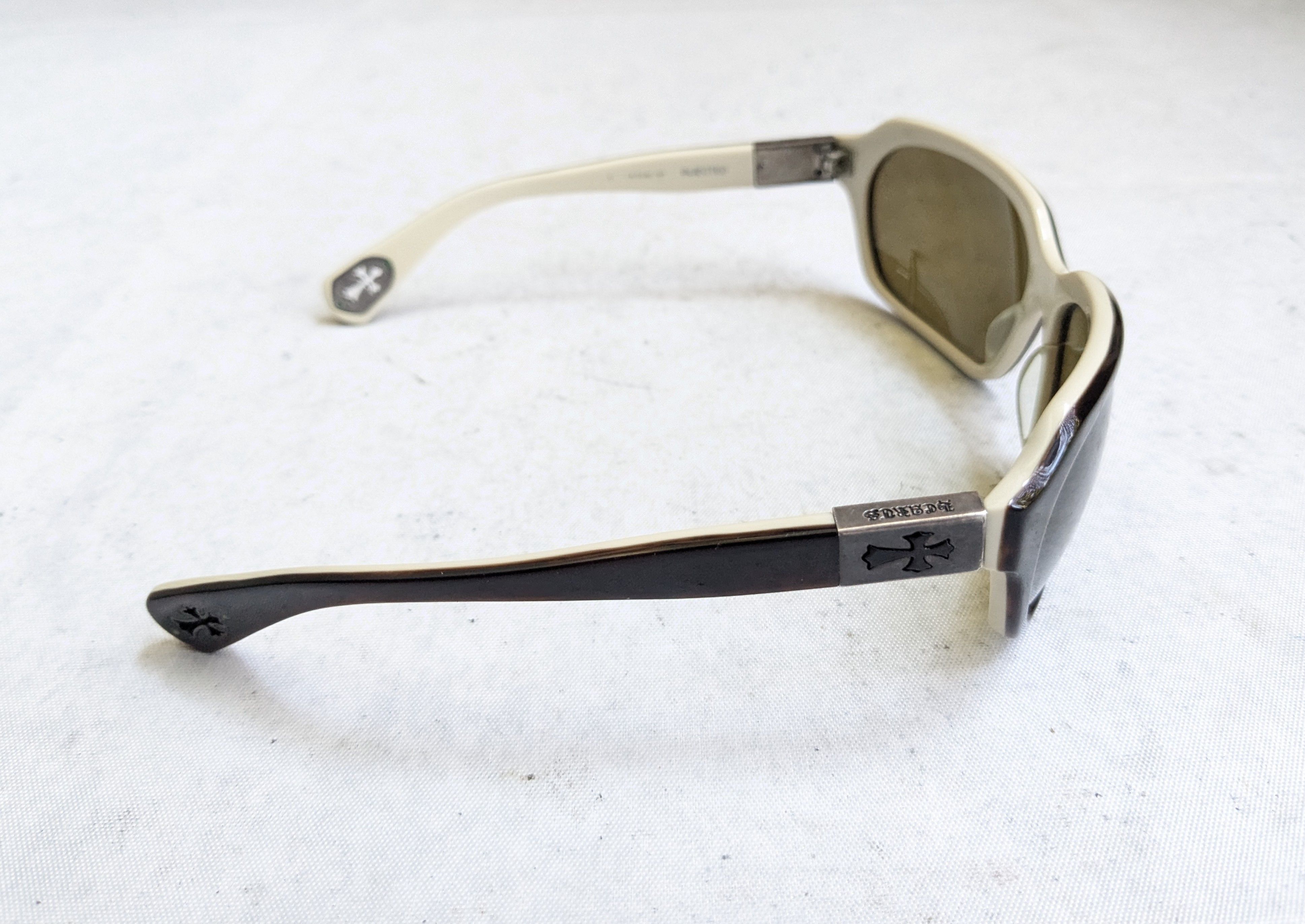 Chrome Hearts Chrome Hearts Sunglasses Injected Green Brown Cross Size ONE SIZE - 9 Thumbnail