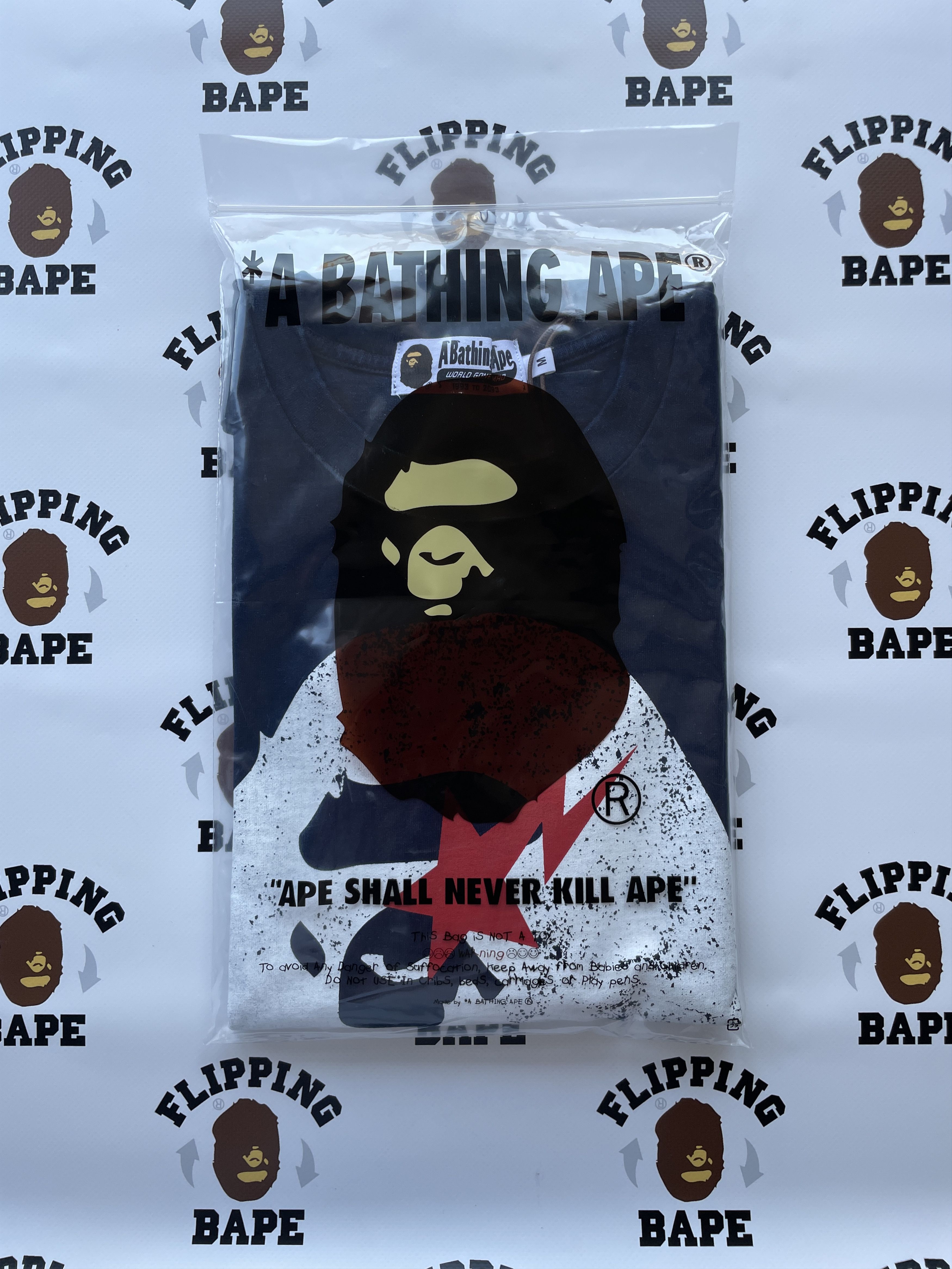Bape BAPE APE HEAD INDIGO TEE Size US XL / EU 56 / 4 - 10 Thumbnail