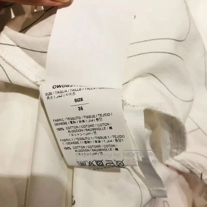 Off-White Off-White Patterned Mid-Length Cotton Dress . Size XS / US 0-2 / IT 36-38 - 6 Thumbnail