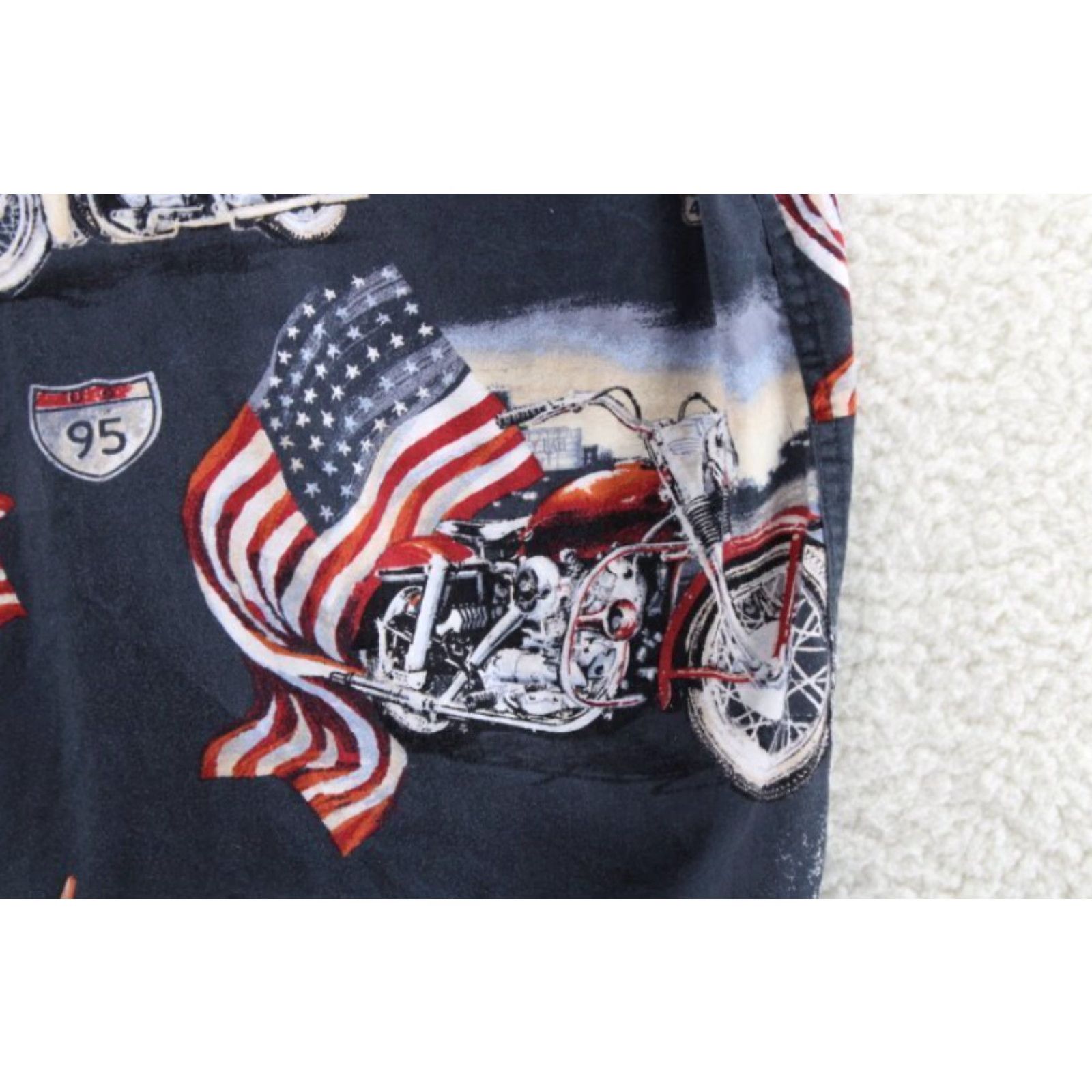 Vintage VINTAGE Magellan Shirt Men’s 2XL Blue Patriotic Motorcycle Interstate Button-Up Short Sleeve Classic Casual Patriotic Men’s Blue 2XL Size US XXL / EU 58 / 5 - 7 Thumbnail