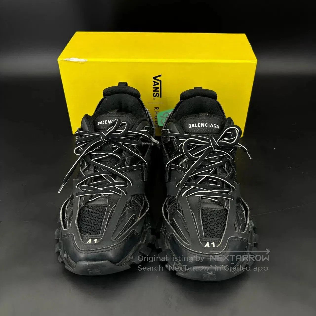 Balenciaga Black Chunky Sneakers with Mesh and Bold Laces. Size US 8 / EU 41 - 4 Thumbnail