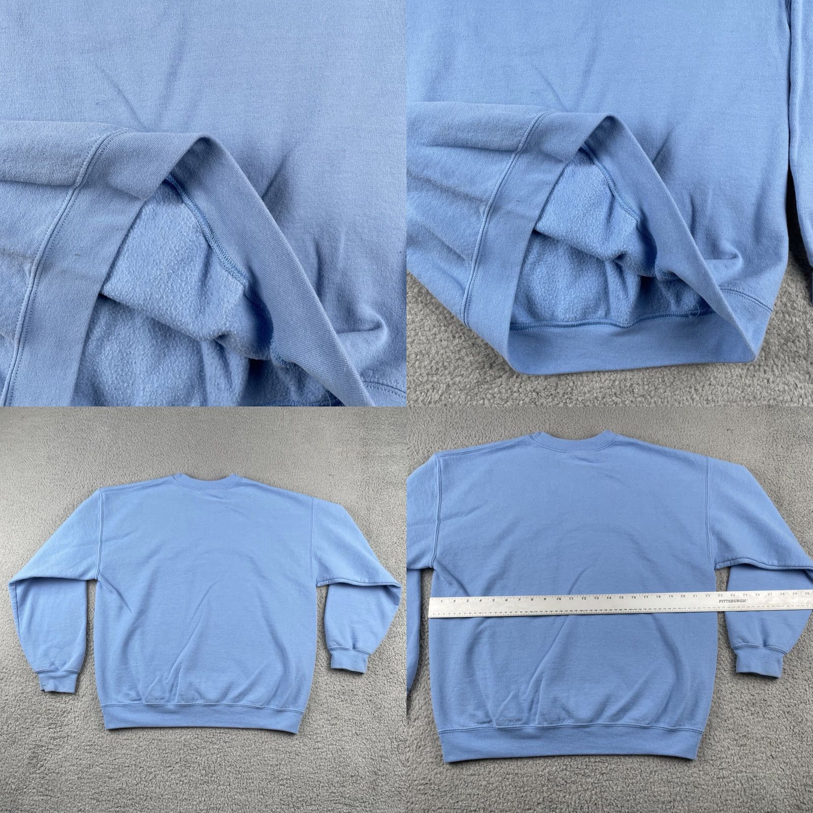Gildan VINTAGE Gildan Heavy Blend Sweatshirt Blue L Mens Pull Over Solid Periwinkle Blue 80s 90s Mens Size US L / EU 52-54 / 3 - 8 Thumbnail