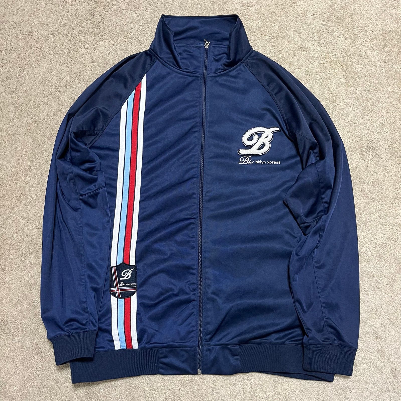Other Brooklyn Express Y2K Baby Blue/Red Striped Track Jacket XL Size US XL / EU 56 / 4 - 1 Thumbnail