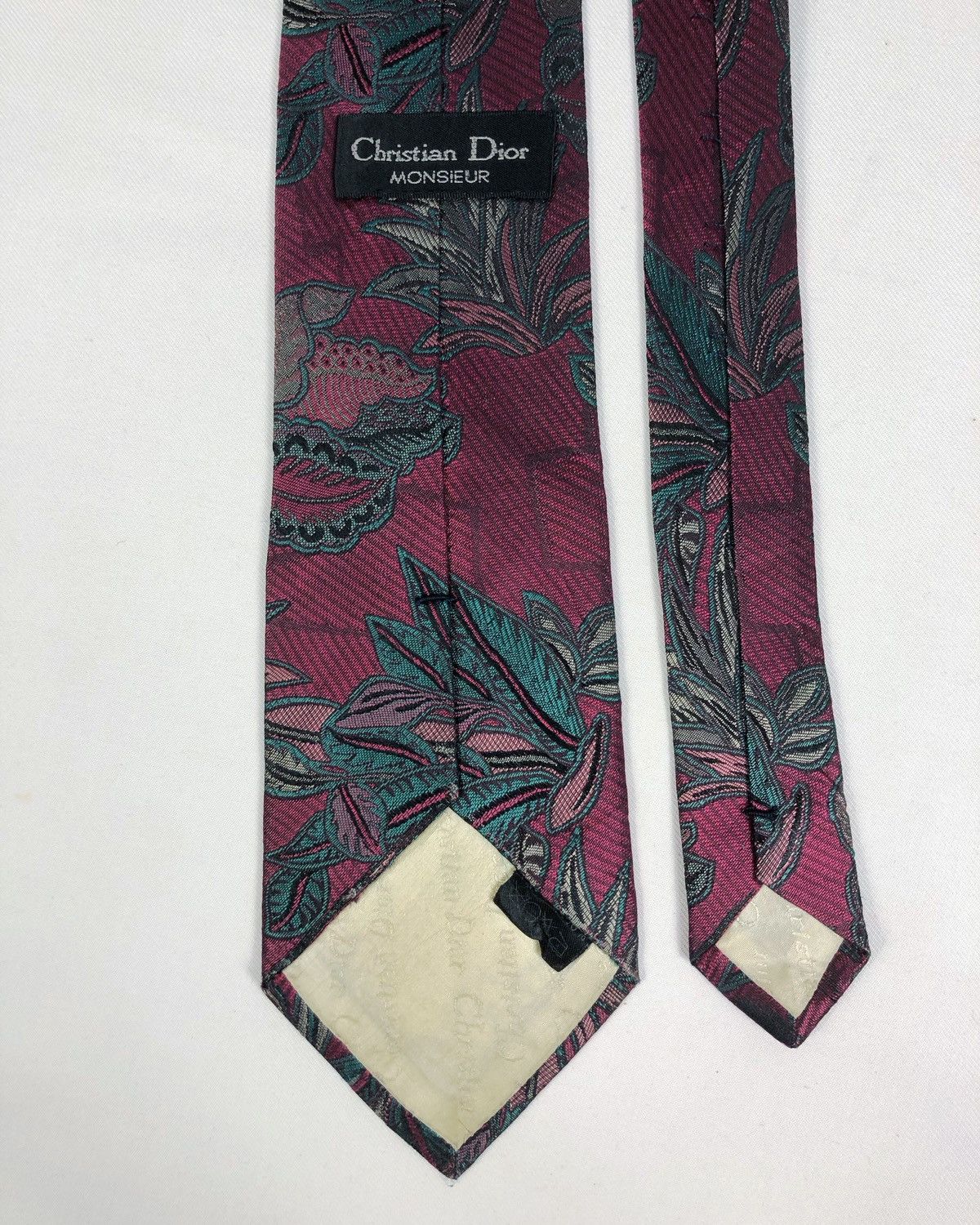 Christian Dior Monsieur Rare Vintage Christian Dior Monsieur Flora Silk Tie Size ONE SIZE - 5 Thumbnail