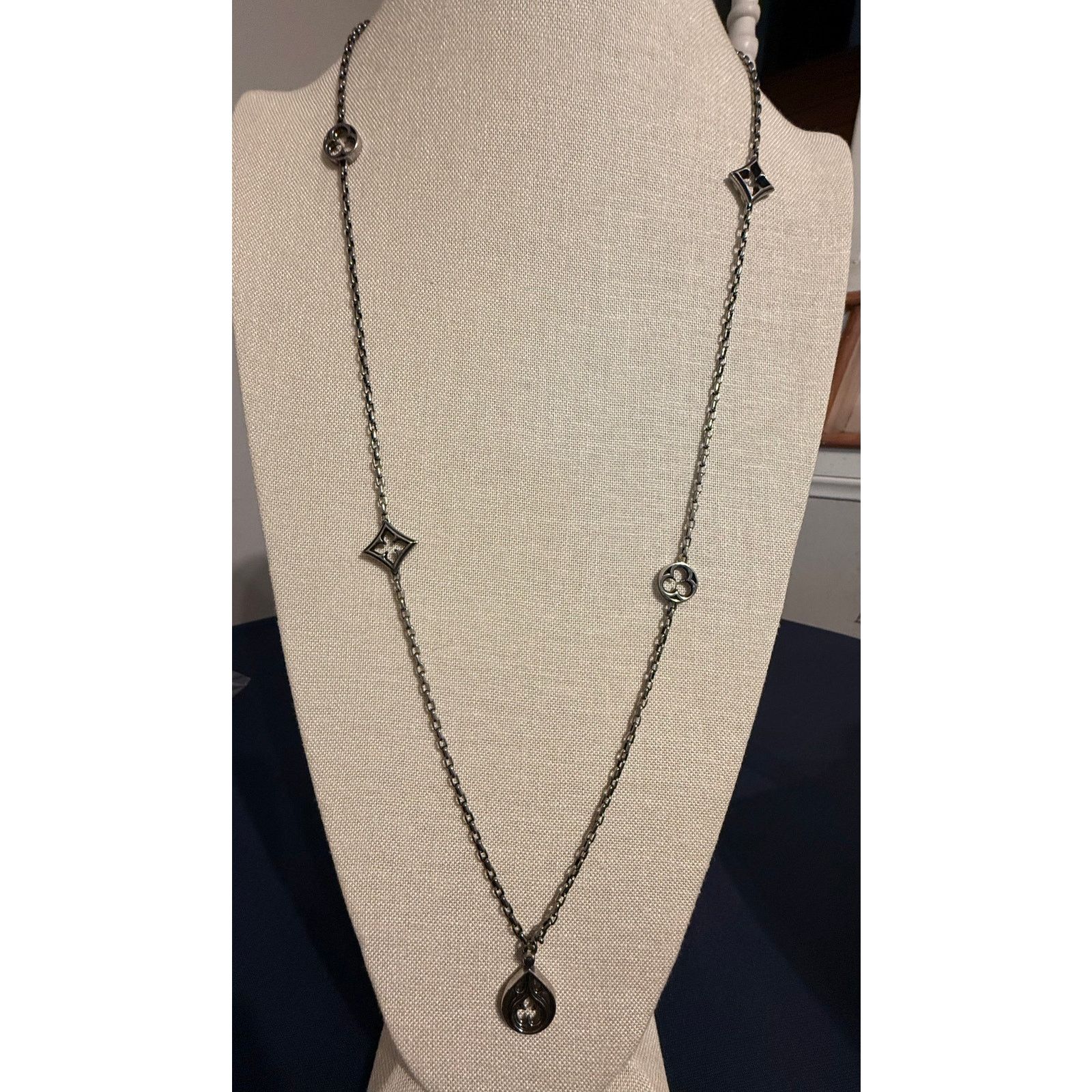 Brighton Vintage Brighton Necklace & Earrings Set Silver Tone 36” Size ONE SIZE - 5 Thumbnail