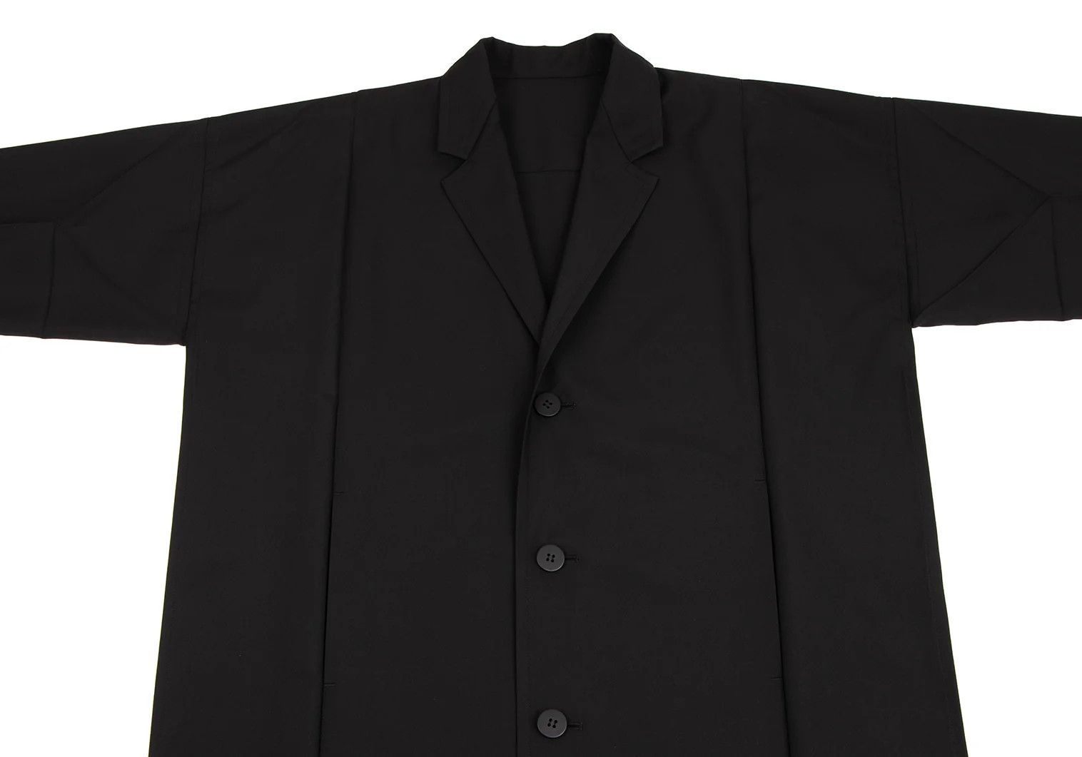 Issey Miyake Flat Pleats Polyester Chester Coat in Black Size 3 Size US L / EU 52-54 / 3 - 2 Thumbnail