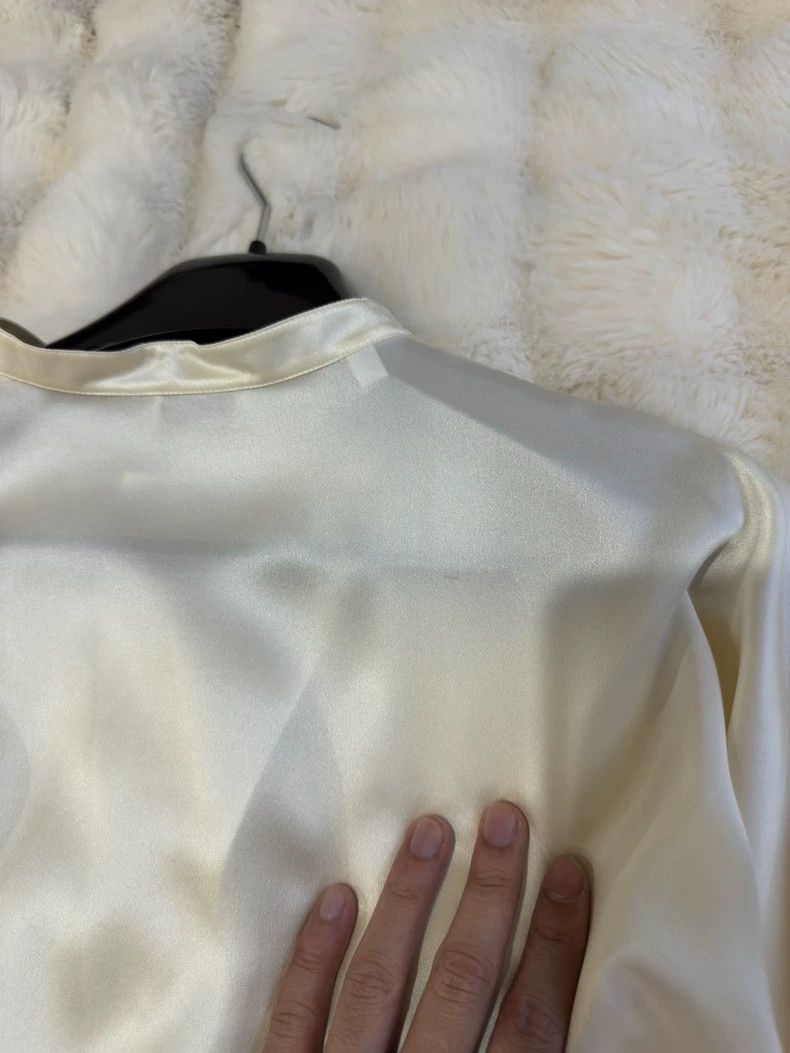 Saint Laurent Paris Saint Laurent Paris Platinum Ribbon Silk Shirt 2505-Nextarr Size US XXS / EU 40 - 9 Thumbnail