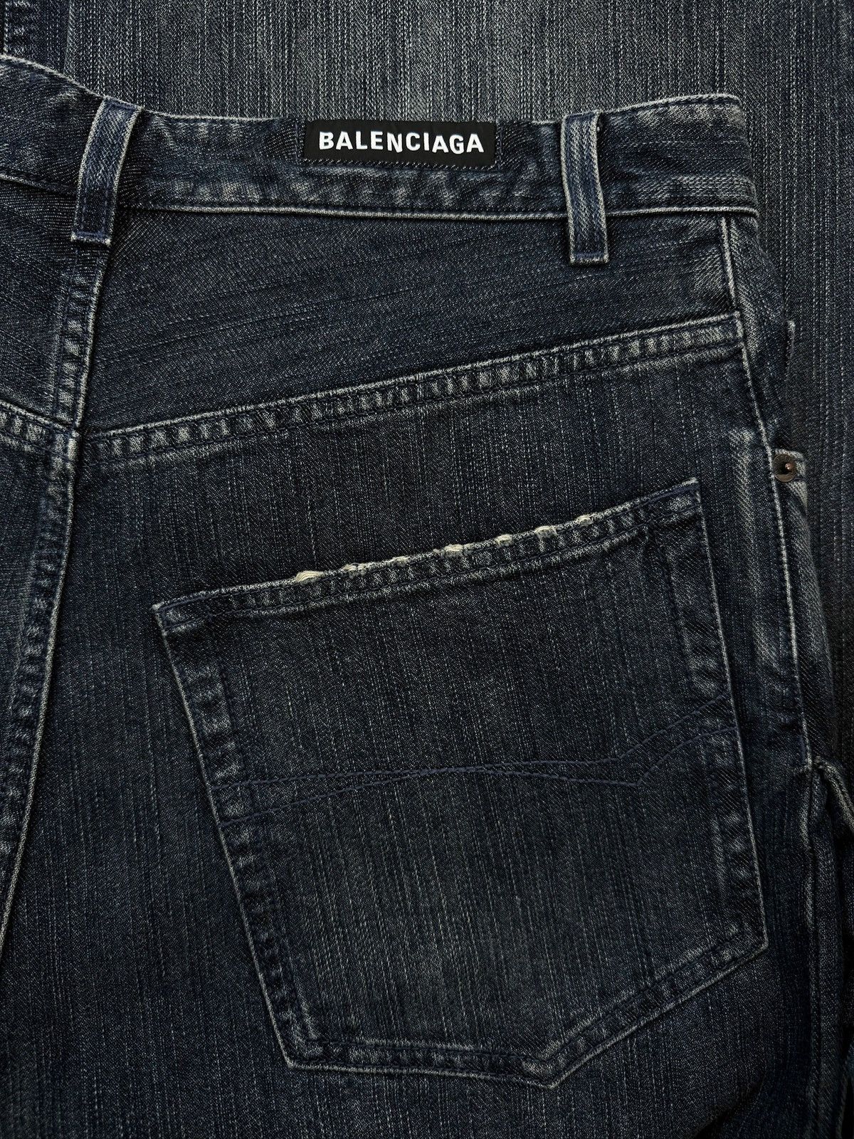 Balenciaga AW23 Balenciaga Double Layered Washed Blue Wide Cut Denim Size US 33 - 4 Thumbnail