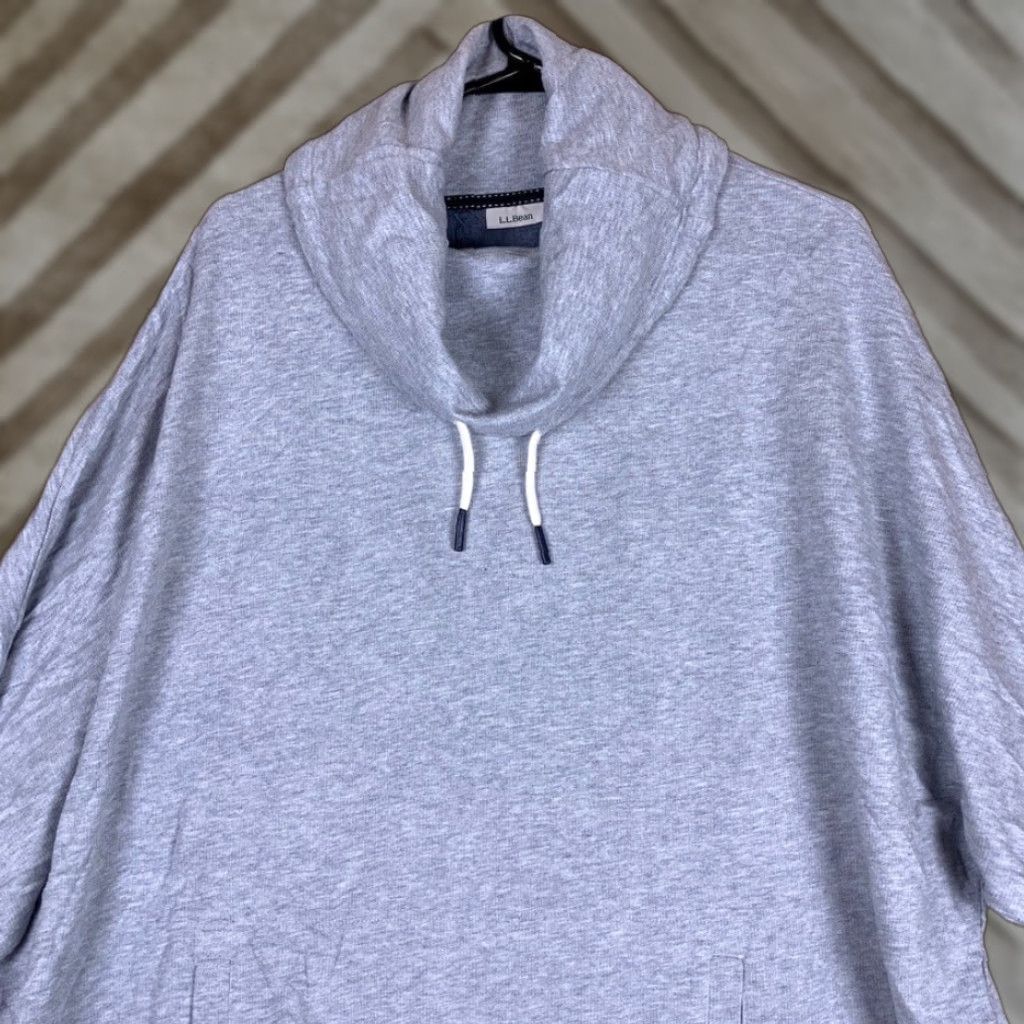Vintage LL Bean Mens Sweater Gray Short Sleeve Cowl Neck 100% Cotton L-XL Sweatshirt Pullover Jersey Crewneck Athletic Men Regular/Machine Washable Size US L / EU 52-54 / 3 - 1 Thumbnail
