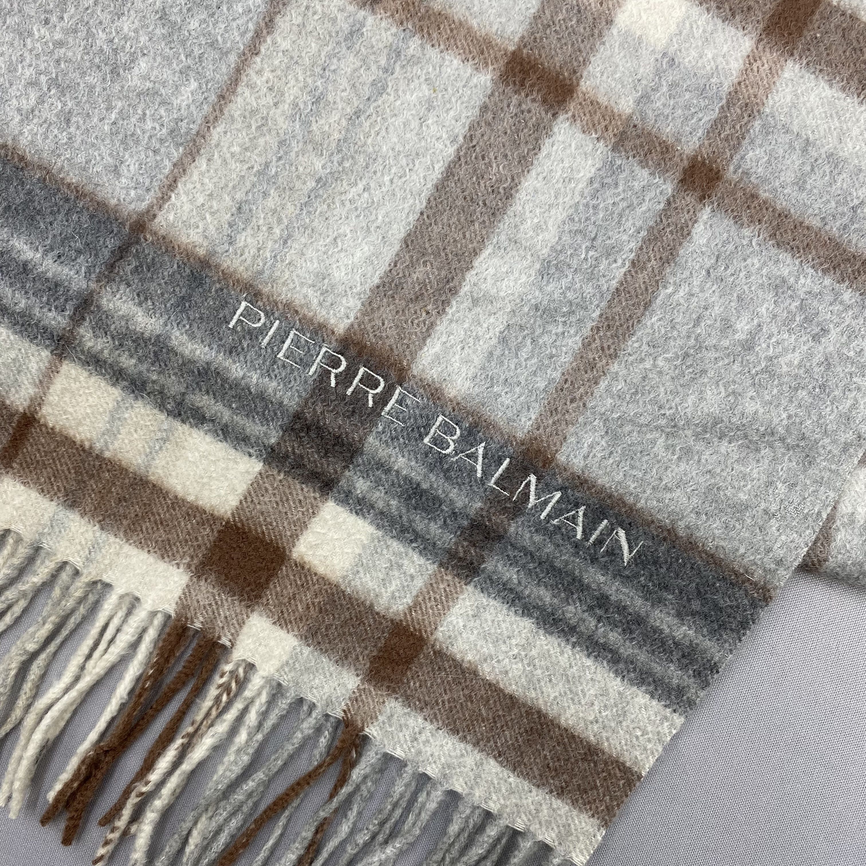 Pierre Balmain Vintage Pierre Balmain Scarf Muffler Wool Plaid Scarves Size ONE SIZE - 4 Thumbnail