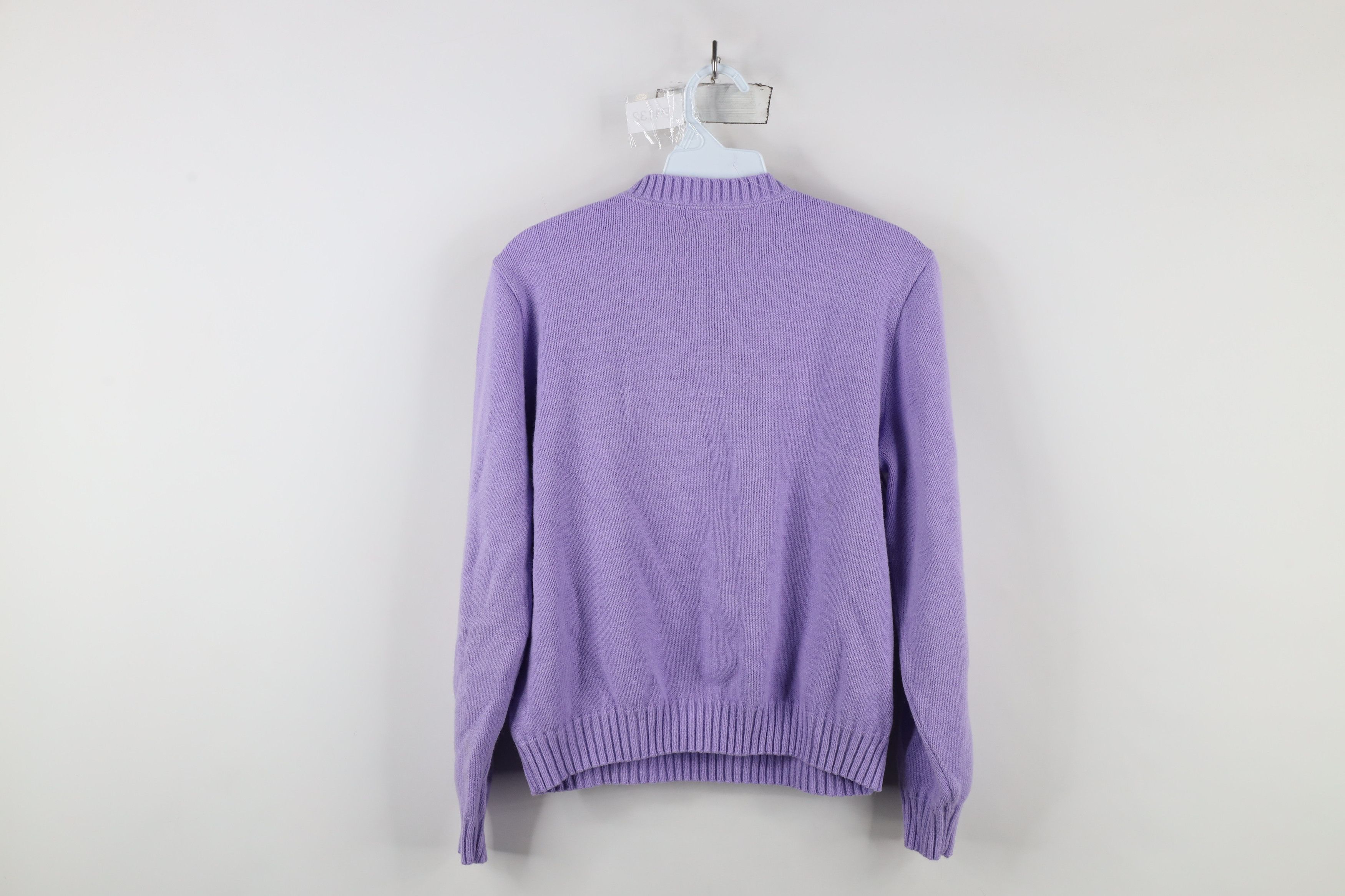 Vintage Vintage 90s Streetwear Distressed Blank Knit Sweater Purple Size M / US 6-8 / IT 42-44 - 9 Thumbnail