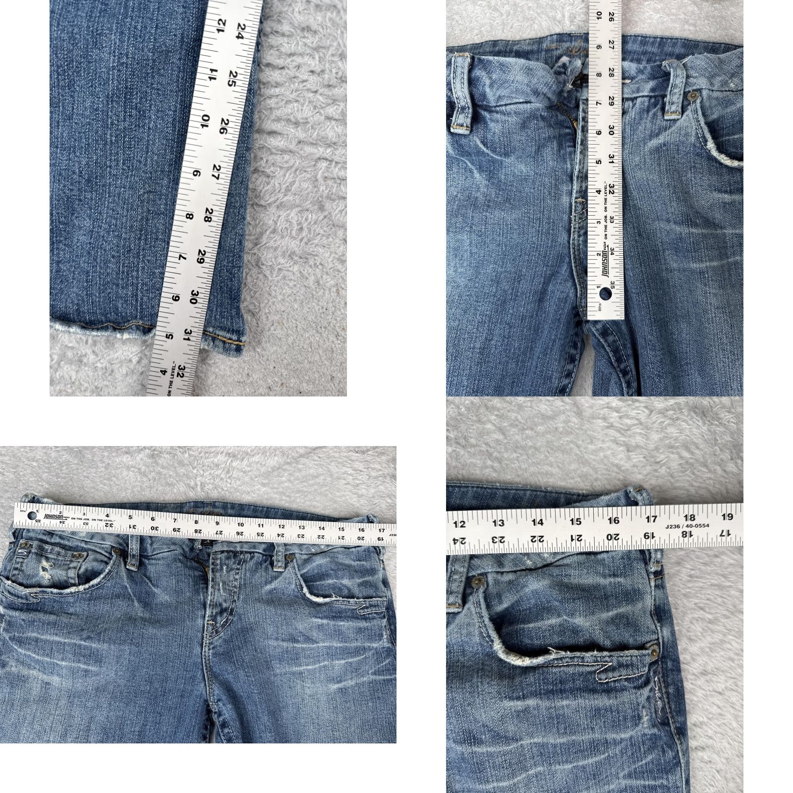 Silver Jeans Co. Silver Jeans Co Jeans 32x32 Blue Bootcut Distressed Denim Flare Mid Womens Size 24" / US 00 / IT 34 - 8 Thumbnail