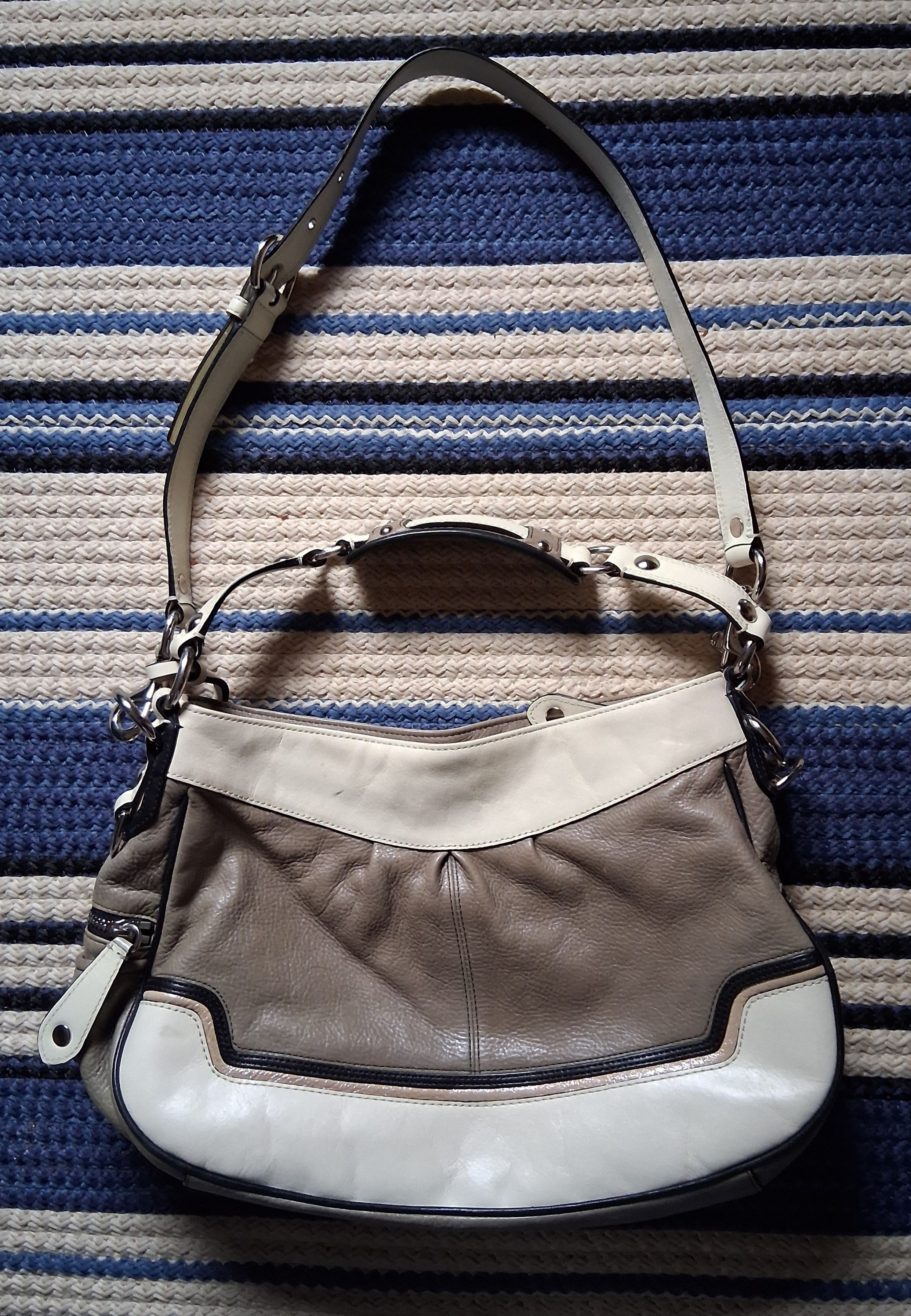 Coach COACH CHELSEA IVORY GRAY LEATHER SHOULDER/HANDBAG Size ONE SIZE - 2 Thumbnail