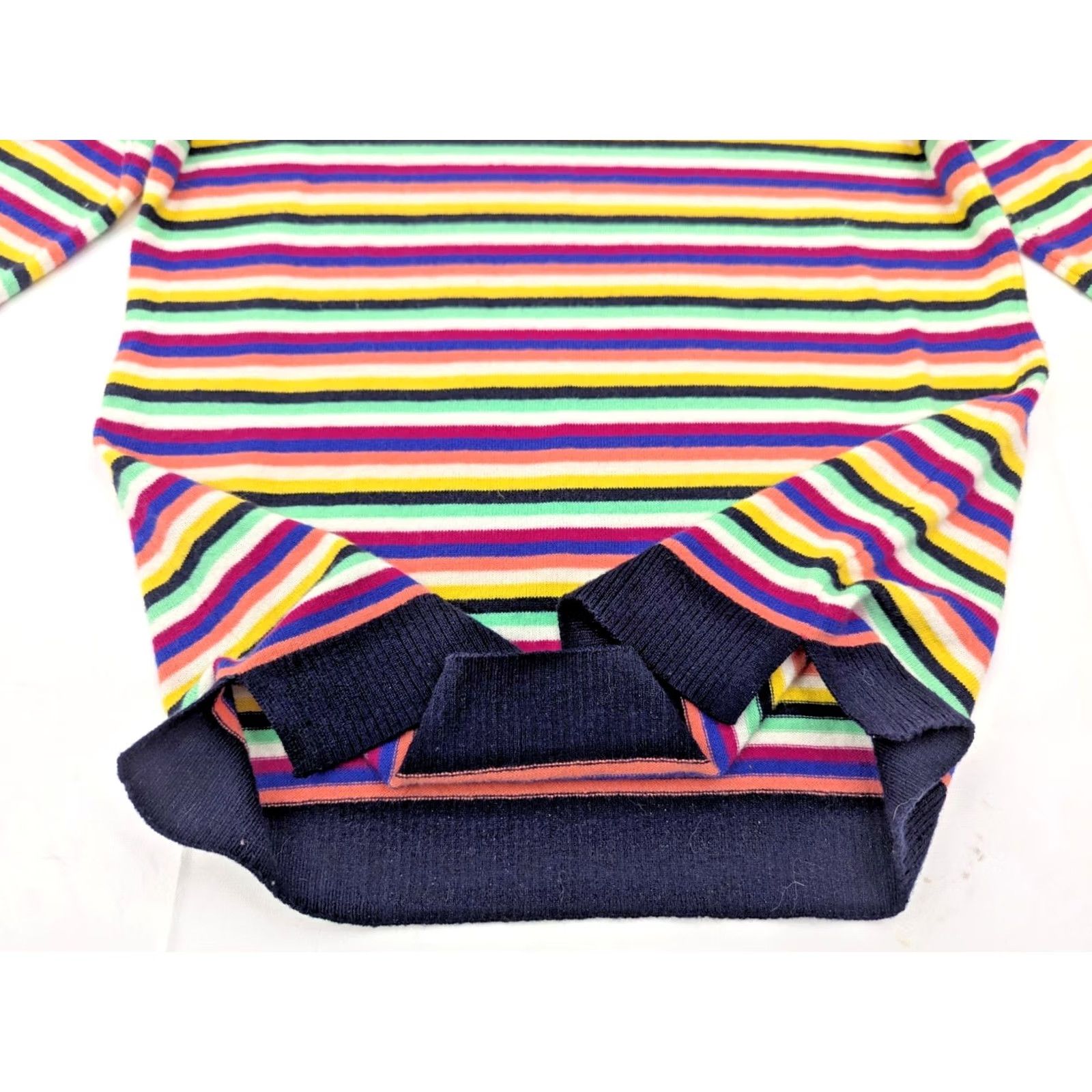 Talbots Talbots Multicolor Striped Lambswool Nylon Lightweight Pullover Sweater Women M, Casual Workwear, Classic Fit, 80s 90s Theme, Colorful Fun Pattern Size M / US 6-8 / IT 42-44 - 2 Thumbnail