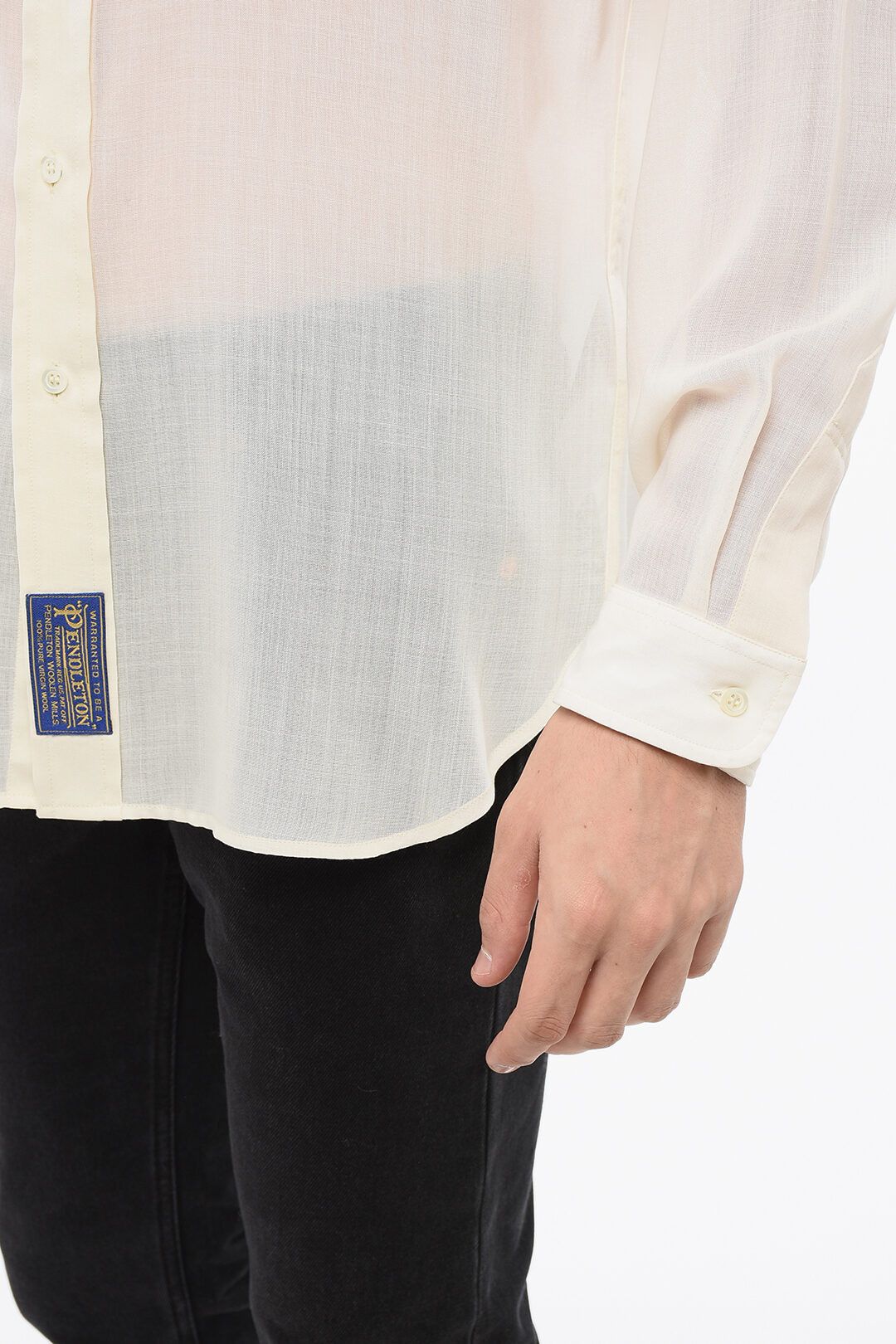 Maison Margiela og1mm0825 Gradient Effect Wool Casual Shirt in Multicolor Size US M / EU 48-50 / 2 - 3 Thumbnail