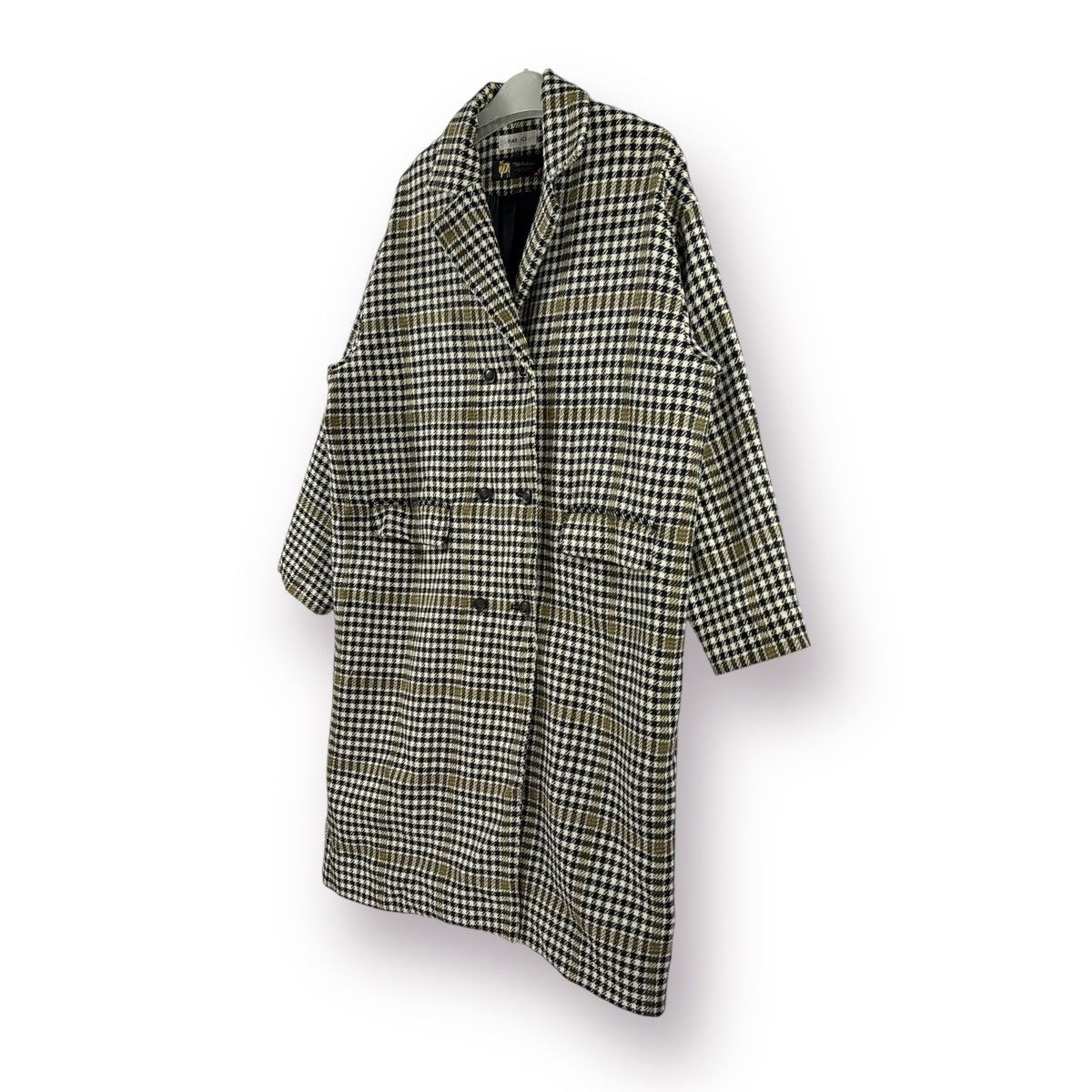 Japanese Brand Par ici Mallalieus Houndstooth Double Breasted Long Coat Size L / US 10 / IT 46 - 2 Thumbnail