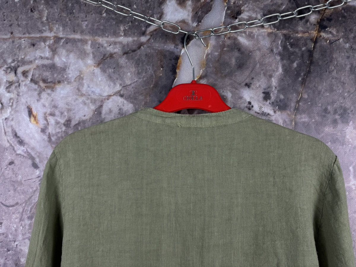 Other Women’s Francesca Bettini Linen Button-Up Blouse Olive Green Size M / US 6-8 / IT 42-44 - 9 Thumbnail