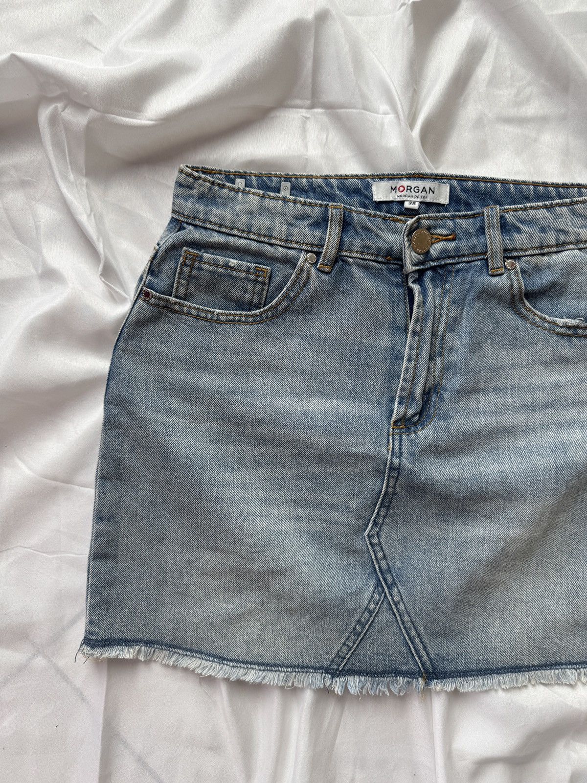 Morgan De Toi Morgan de Toi Vintage Sexy Y2K Asymmetric Denim Mini Skirt Size 27" / US 4 / IT 40 - 3 Thumbnail