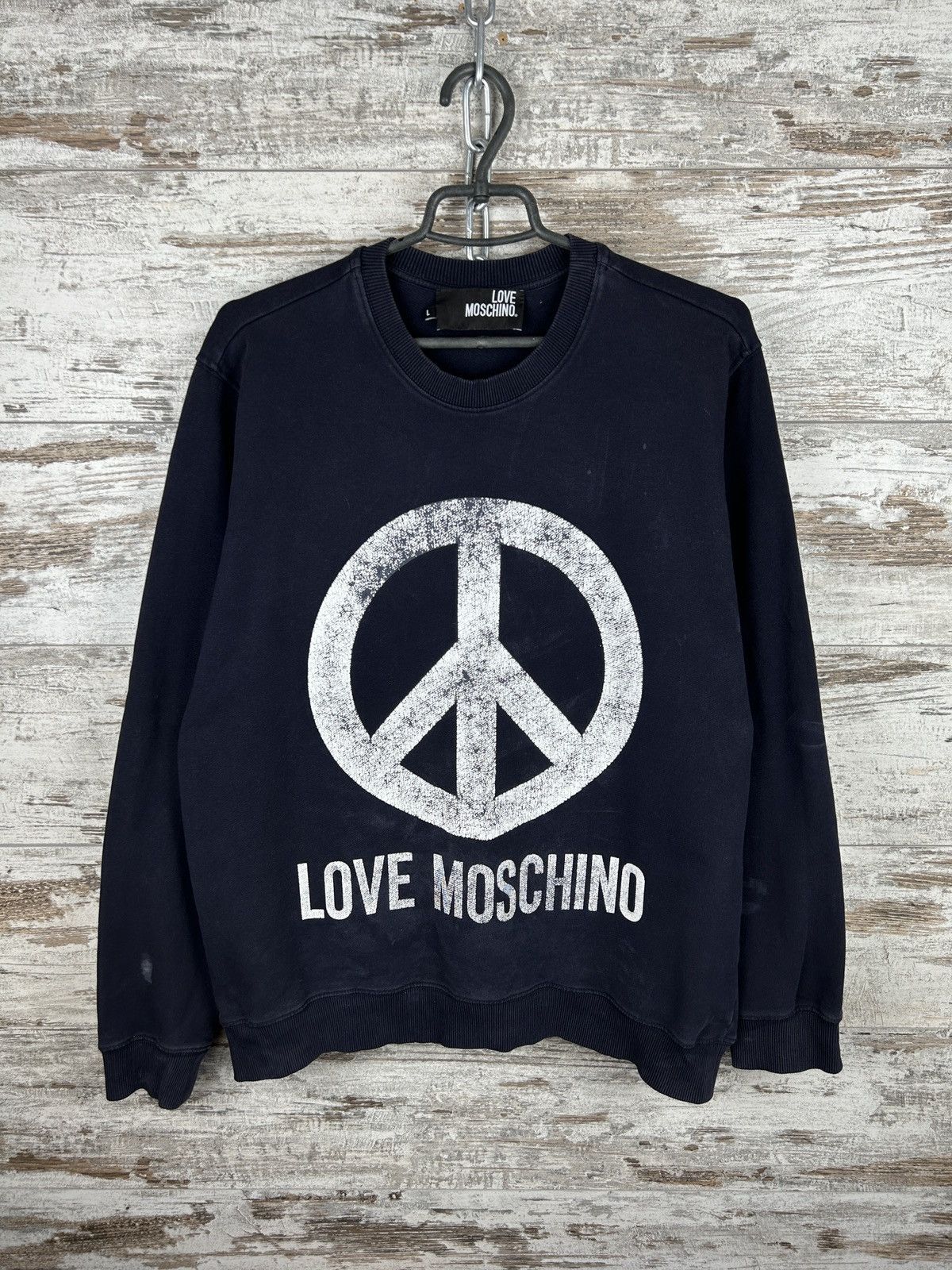 Vintage Mens Vintage Love Moschino Sweatshirt distressed luxury Grailed