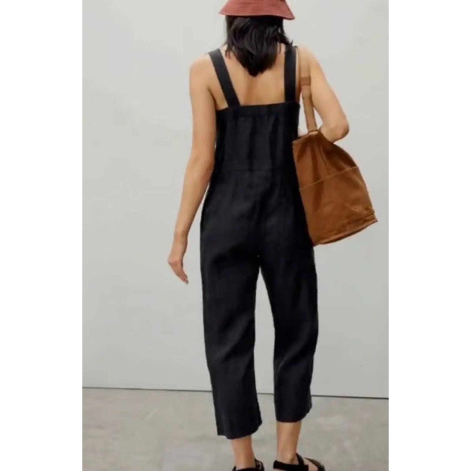 Everlane Everlane Women’s Black Pants Romper Sz 4 A003253 Size 27" / US 4 / IT 40 - 2 Thumbnail
