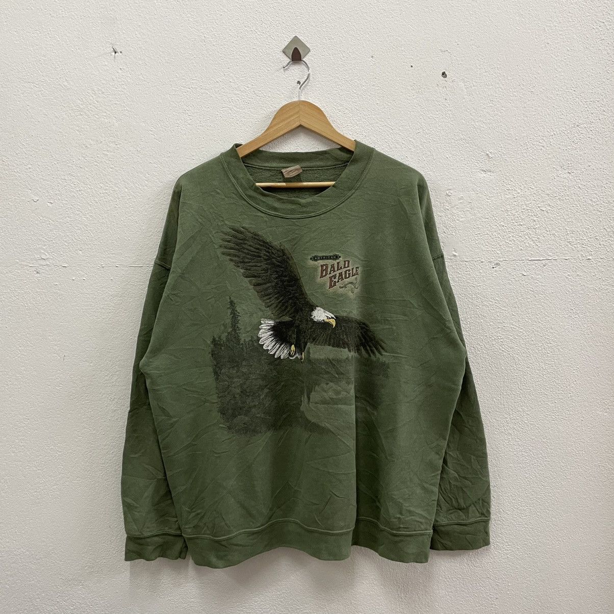 George × Habitat × Vintage 🔥Vintage George American Bald Eagle Big Image Sweatshirts Size US L / EU 52-54 / 3 - 1 Thumbnail