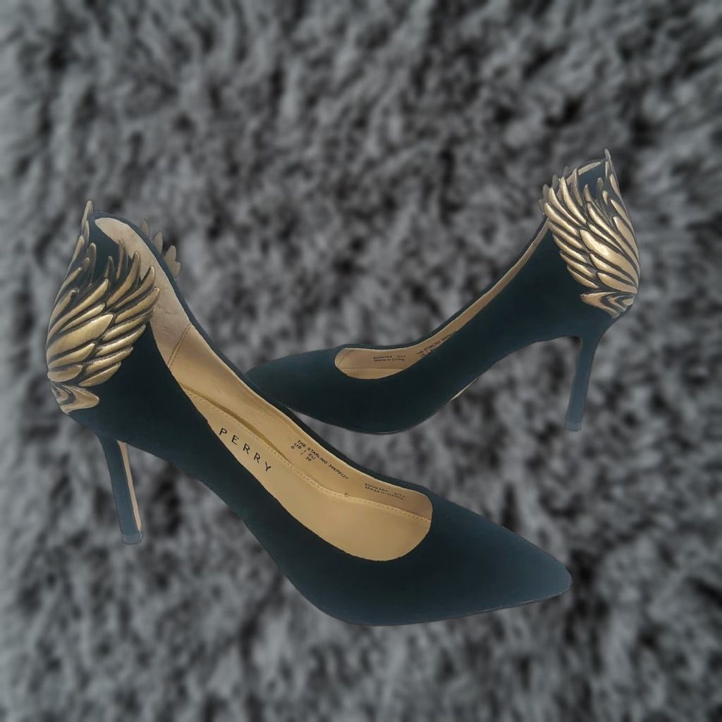 VINTAGE Katy Perry The Starling Golden Wings Pumps Women Size