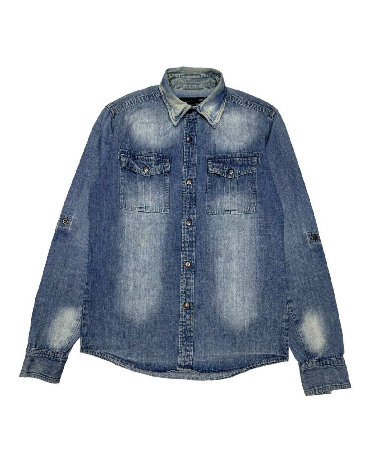 If Six Was Nine 🔥SCHLUSSEL BUTTON UP WESTERN DENIM SHIRT Size US S / EU 44-46 / 1 - 8 Thumbnail