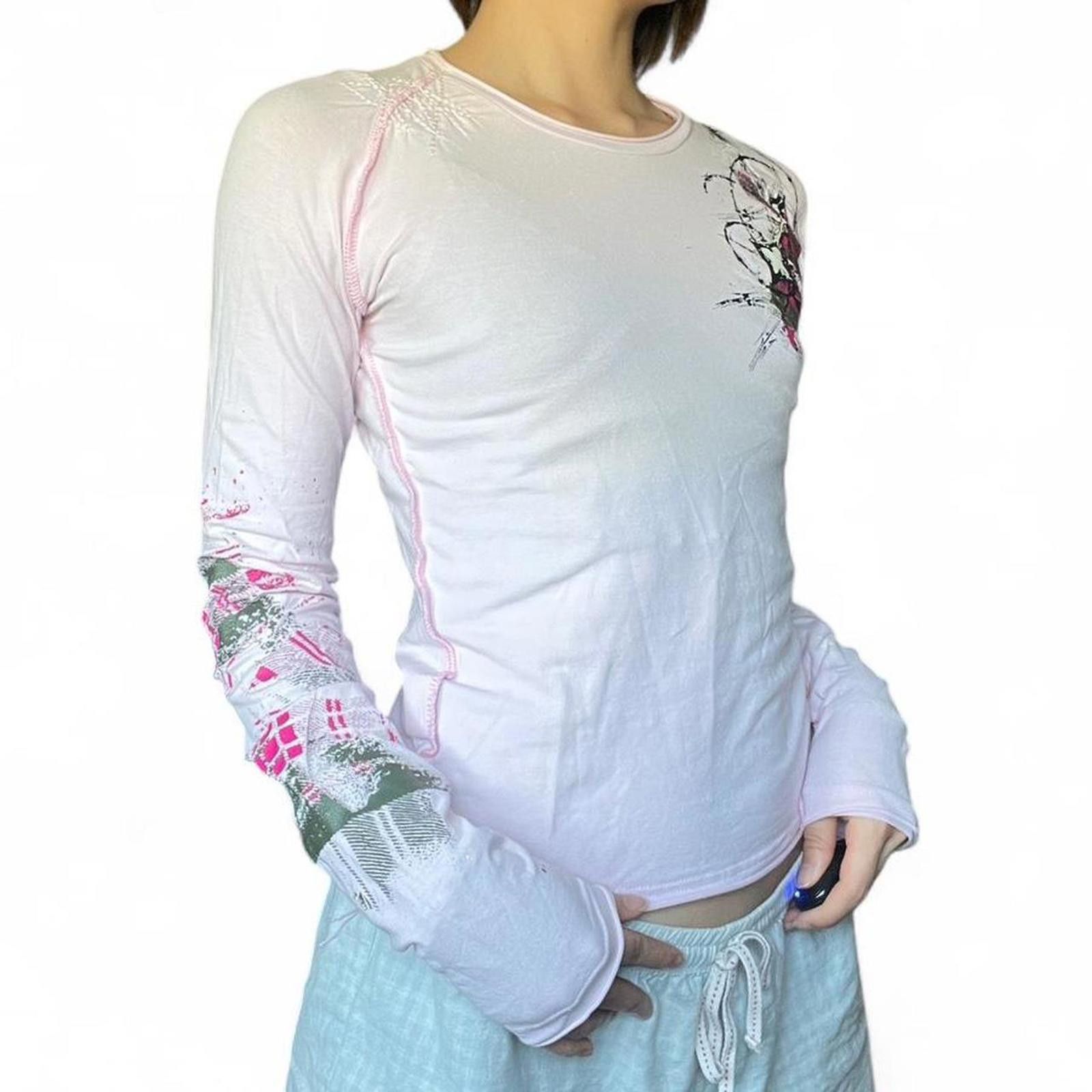 Gotcha Gotcha vintage pink long sleeve top with print Size S / US 4 / IT 40 - 6 Thumbnail