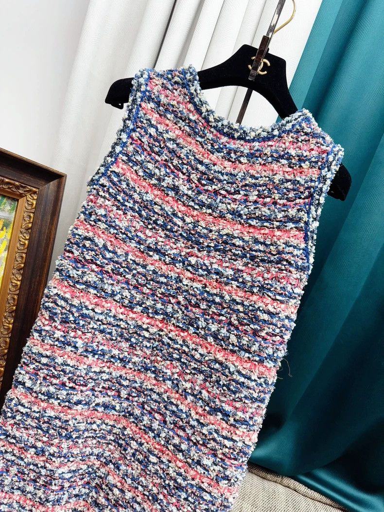 Chanel Chanel Mixed color striped knitted sleeveless dress Size XS / US 0-2 / IT 36-38 - 6 Thumbnail