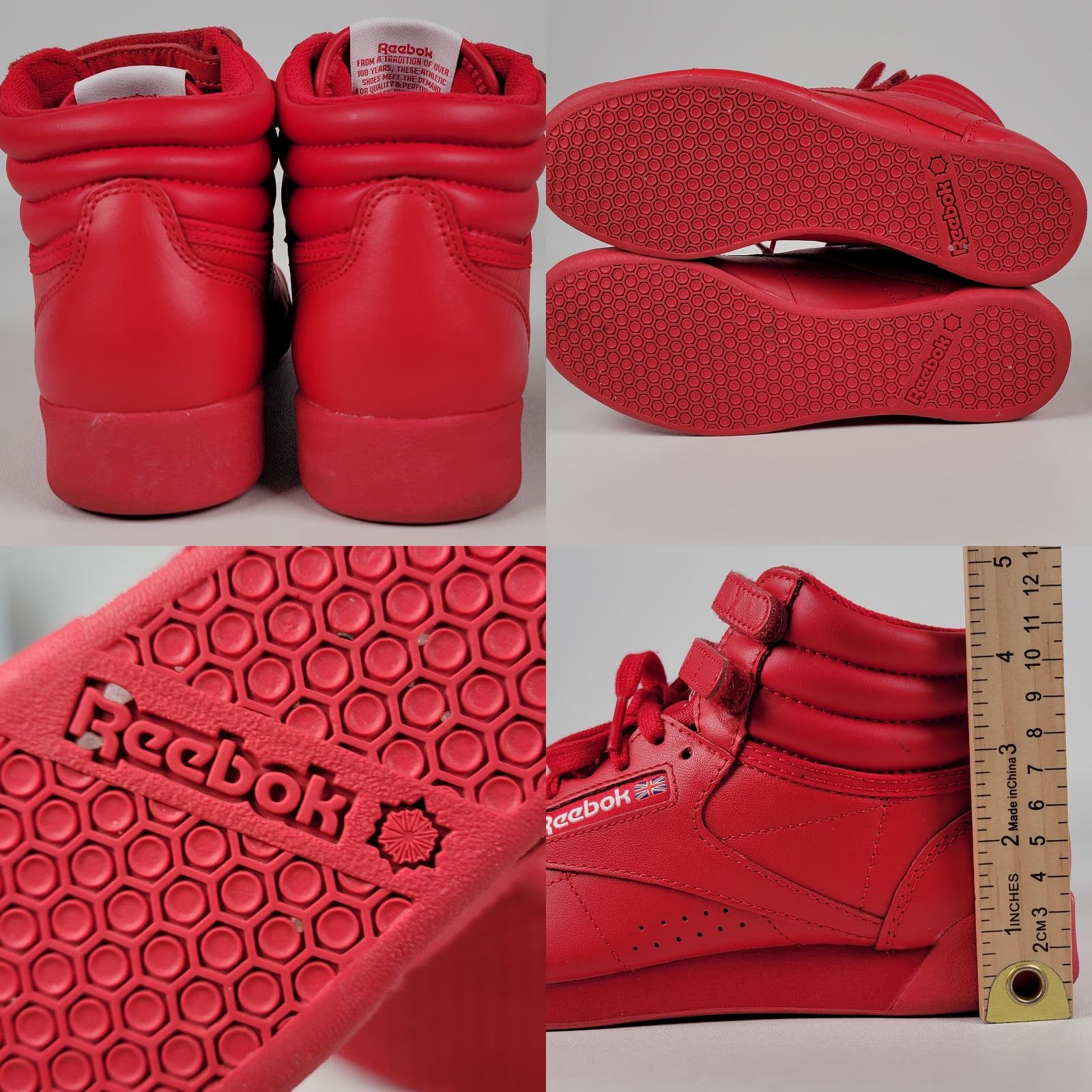 Reebok Reebok Classic Freestyle High Tops Women's 7 Red Athletic Sneakers Hi Top Traditional Size US 5 / IT 35 - 8 Thumbnail