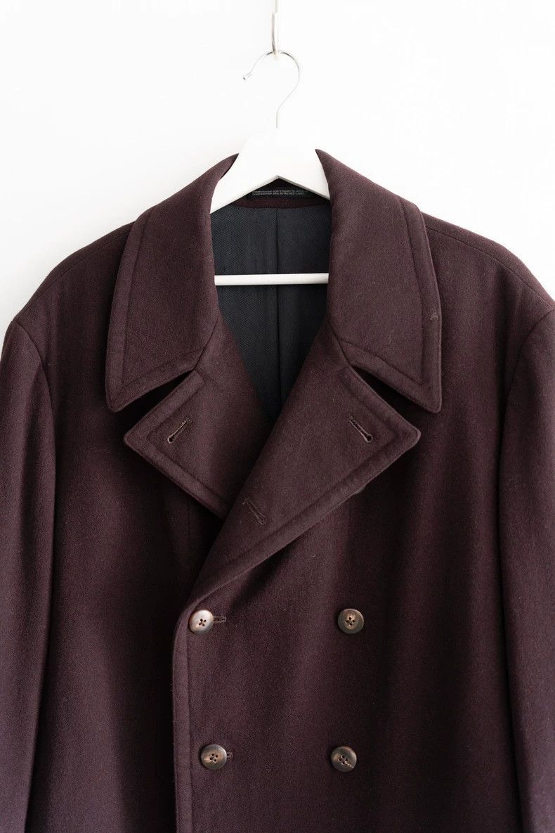 Yohji Yamamoto Yohji Yamamoto Yohji Yamamoto Double-Breasted Coat in Burg Size US M / EU 48-50 / 2 - 3 Thumbnail