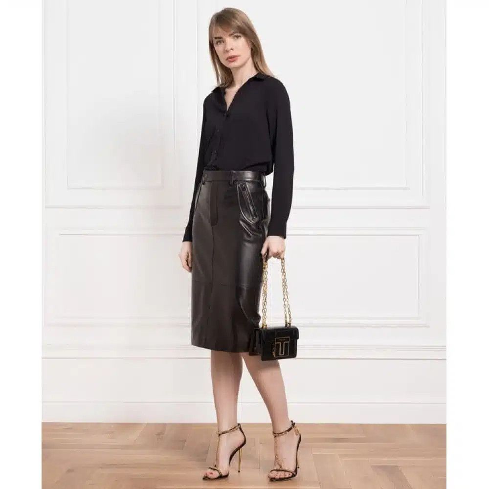 Tom Ford o1loc1c0625 GCL847 Leather Pencil Skirt in Black Size 25" / US 0 / IT 36 - 2 Thumbnail