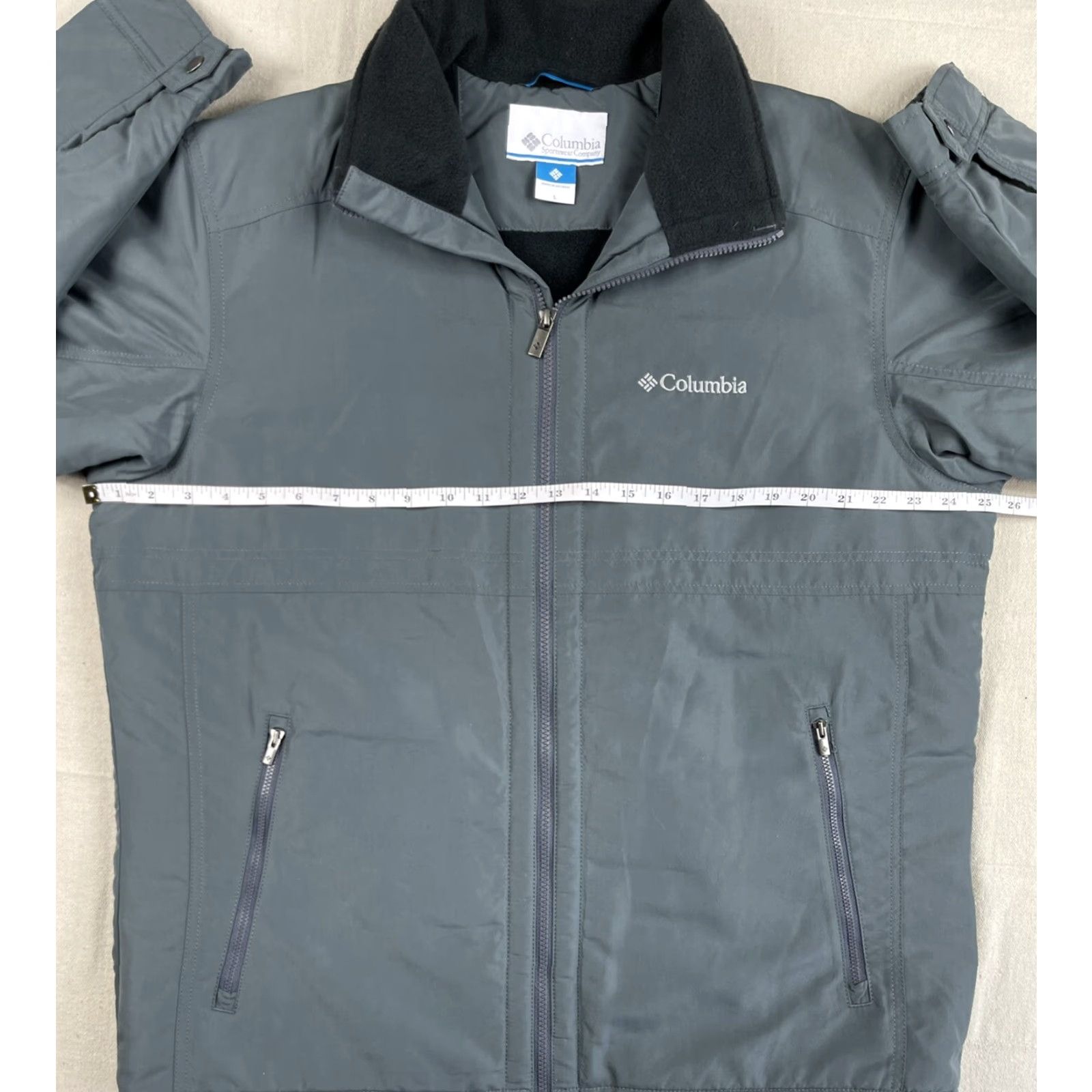 Vintage Columbia Mens Jacket L Gray Fleece Lined Full Zip Bomber Ski Hiking Casual Outdoor Logo Embroidered Zip Size US L / EU 52-54 / 3 - 5 Thumbnail