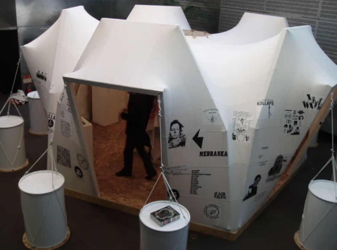 Raf Simons RARE SS02 KOLLAPSE CLOTH PRINT BANNER | Grailed