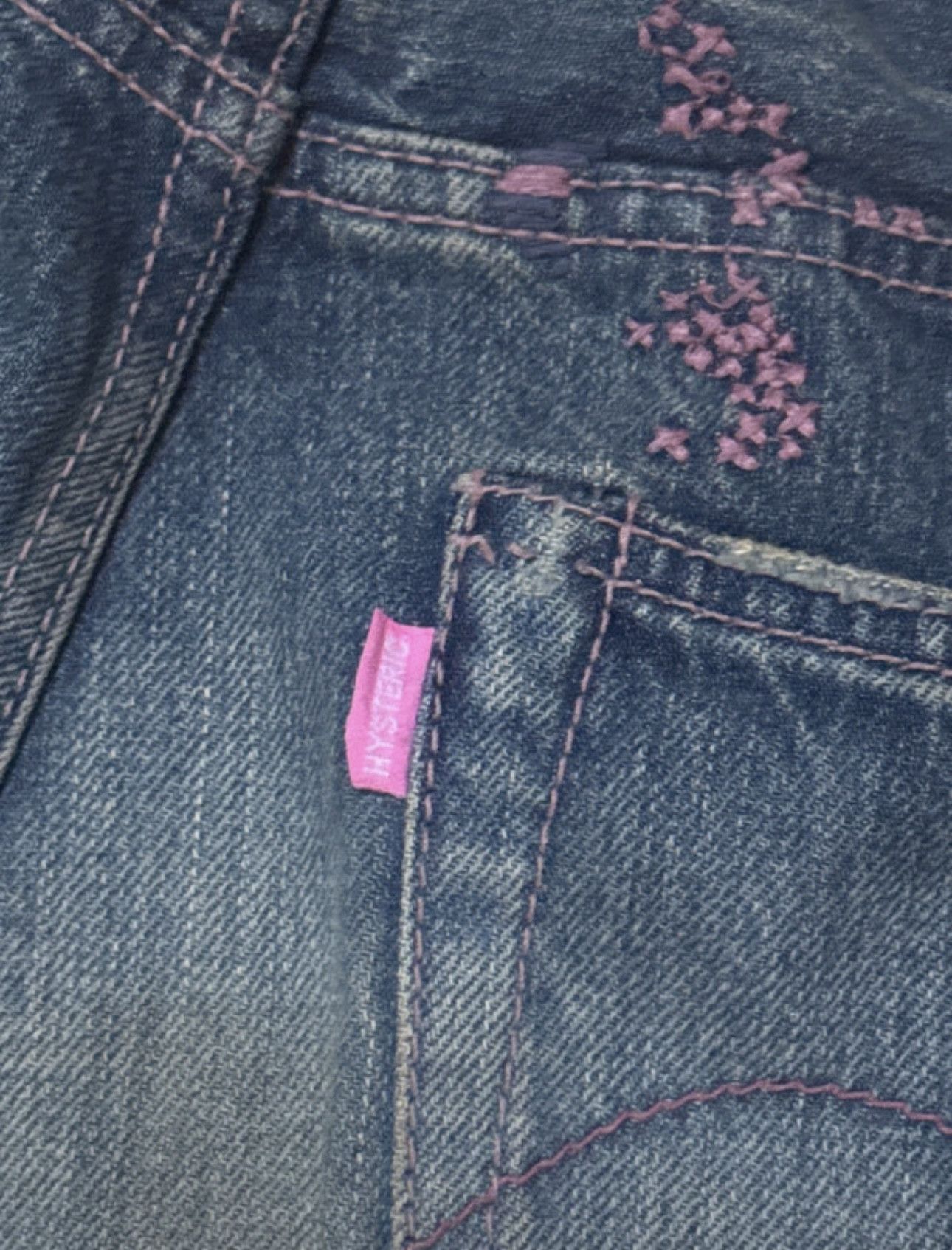 Hysteric Glamour hysteric glamour studded love buzz jeans with pink stitching Size US 27 - 5 Thumbnail