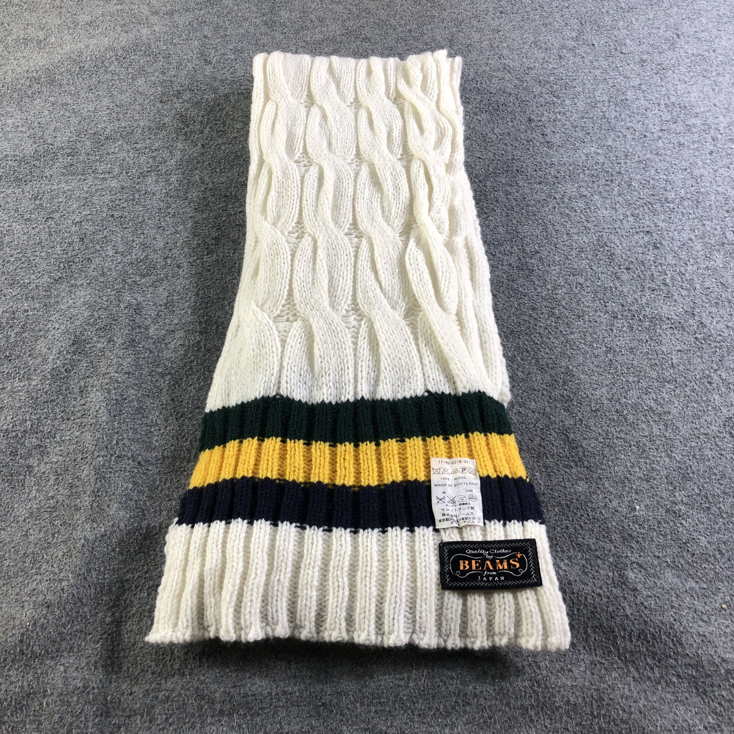 Beams Plus Beams Cable Knit Wool Scarf Muffler V2032 Size ONE SIZE - 2 Thumbnail