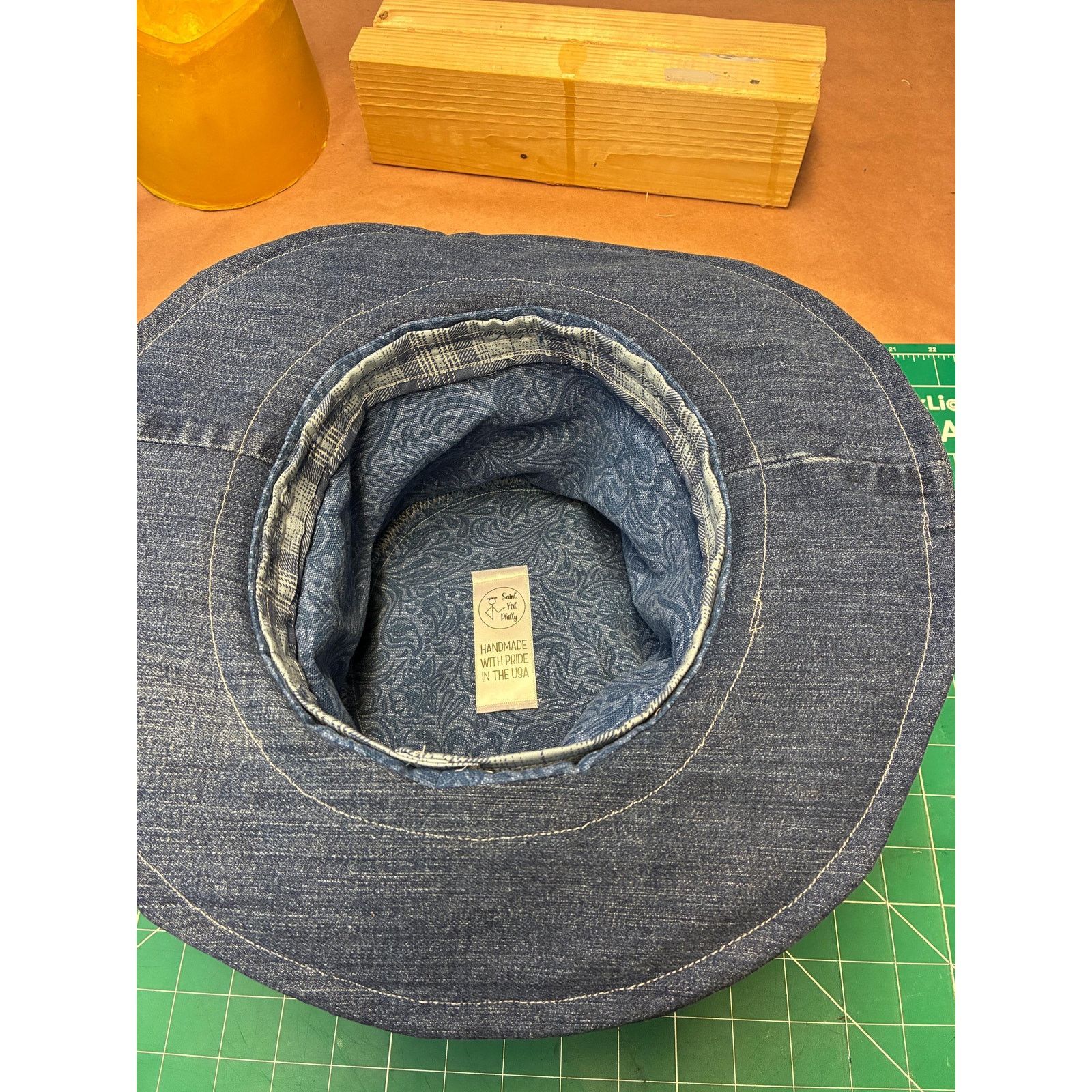 Other Upcycled Denim Wide Brim Hat XL 24” – Vintage Scout Patch Size ONE SIZE - 6 Thumbnail