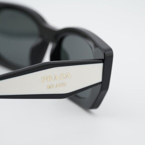 Prada Prada PRB05S 09Q08Z Sunglasses Black Rectangle Frame Size ONE SIZE - 7 Thumbnail