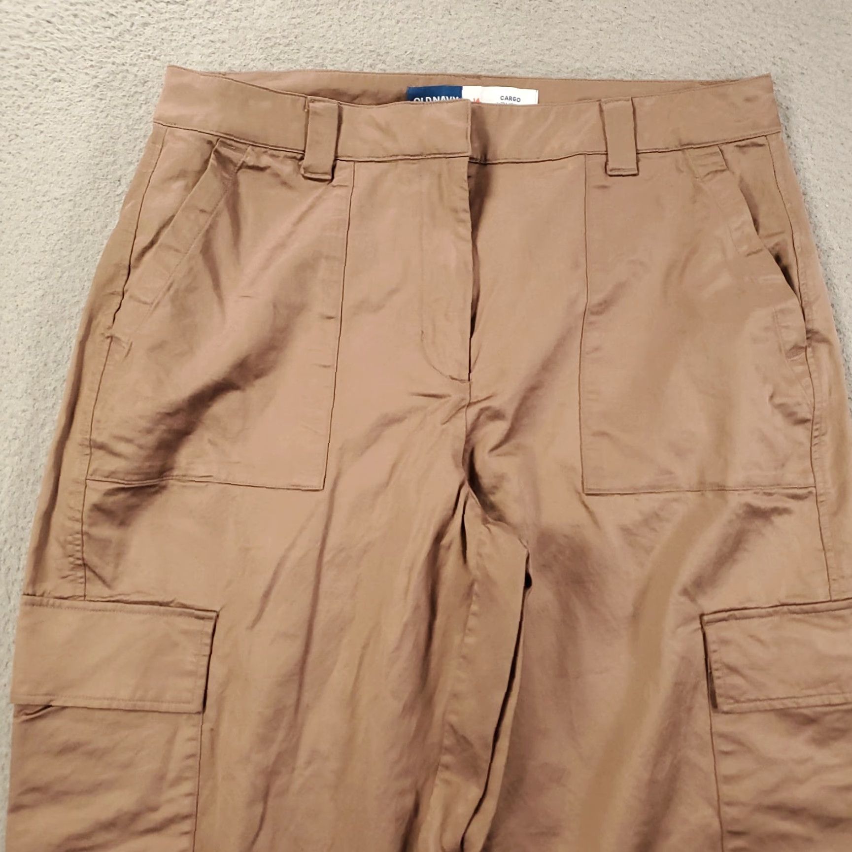 Old Navy Old Navy Barrel Pants Womens 14 Satin Cargo High Waisted Mauve Pink Size 36" / US 14 / IT 50 - 3 Thumbnail