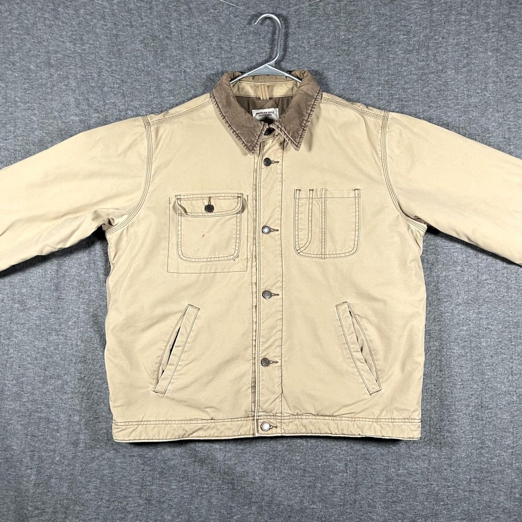 American Eagle Outfitters American Eagle Outfitters Jacket Mens XL Tan Workwear Quilted Corduroy Chore Jacket Size US XL / EU 56 / 4 - 4 Thumbnail