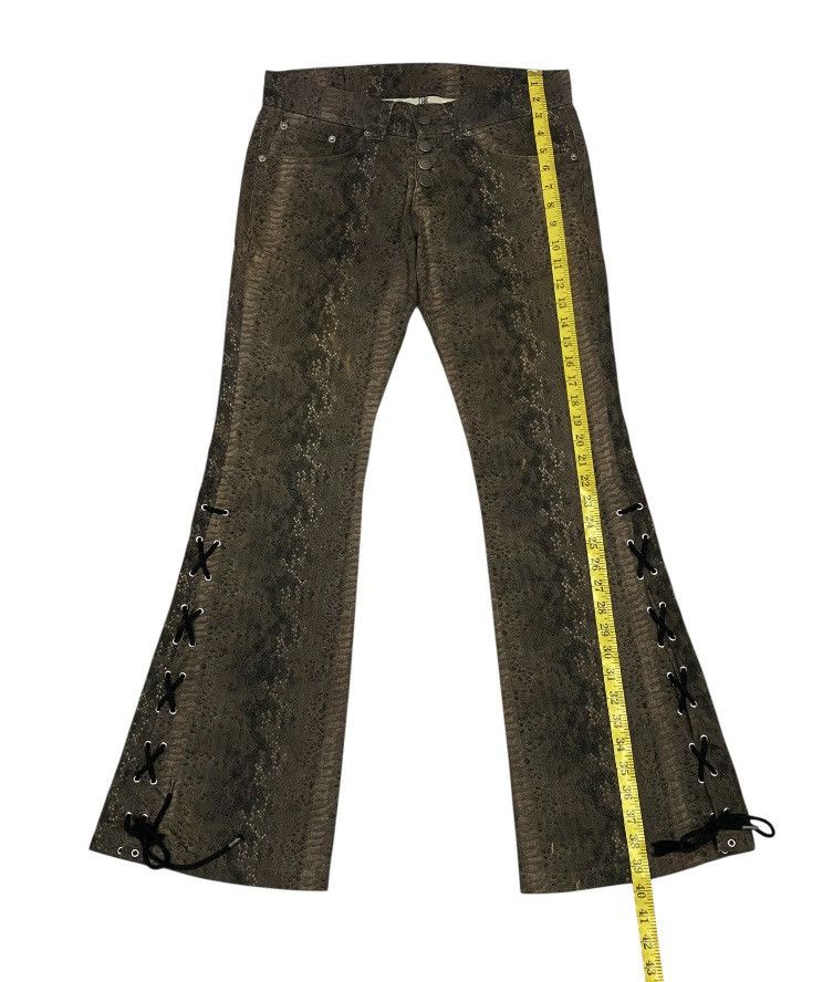 Tornado Mart 💃Tornado Mart 00s “Snakeskin”Woven Laced Flare Cut Pants Size US 30 / EU 46 - 20 Thumbnail