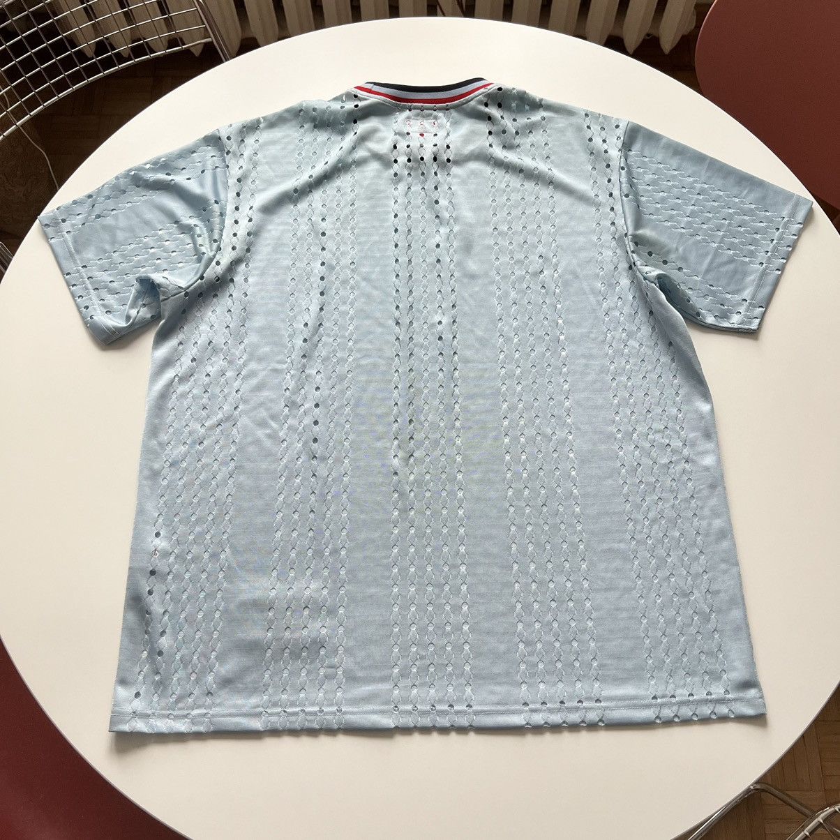 Supreme Supreme Perforated Stripe Warm Up Top Jersey Light Blue L Size US L / EU 52-54 / 3 - 4 Thumbnail