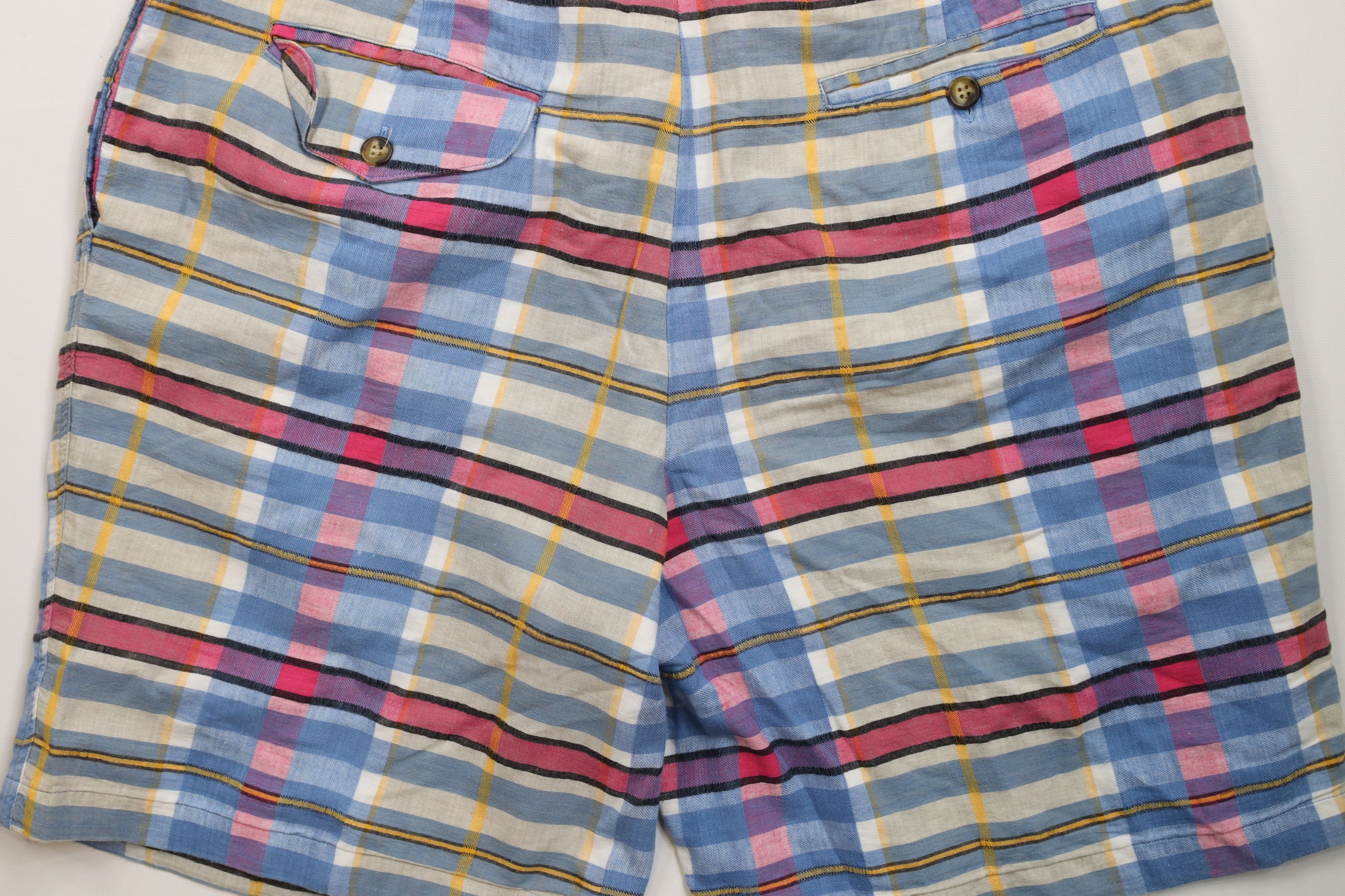 Vintage Vintage 90s Streetwear Madras Plaid Flannel Chino Shorts Size US 36 / EU 52 - 11 Thumbnail