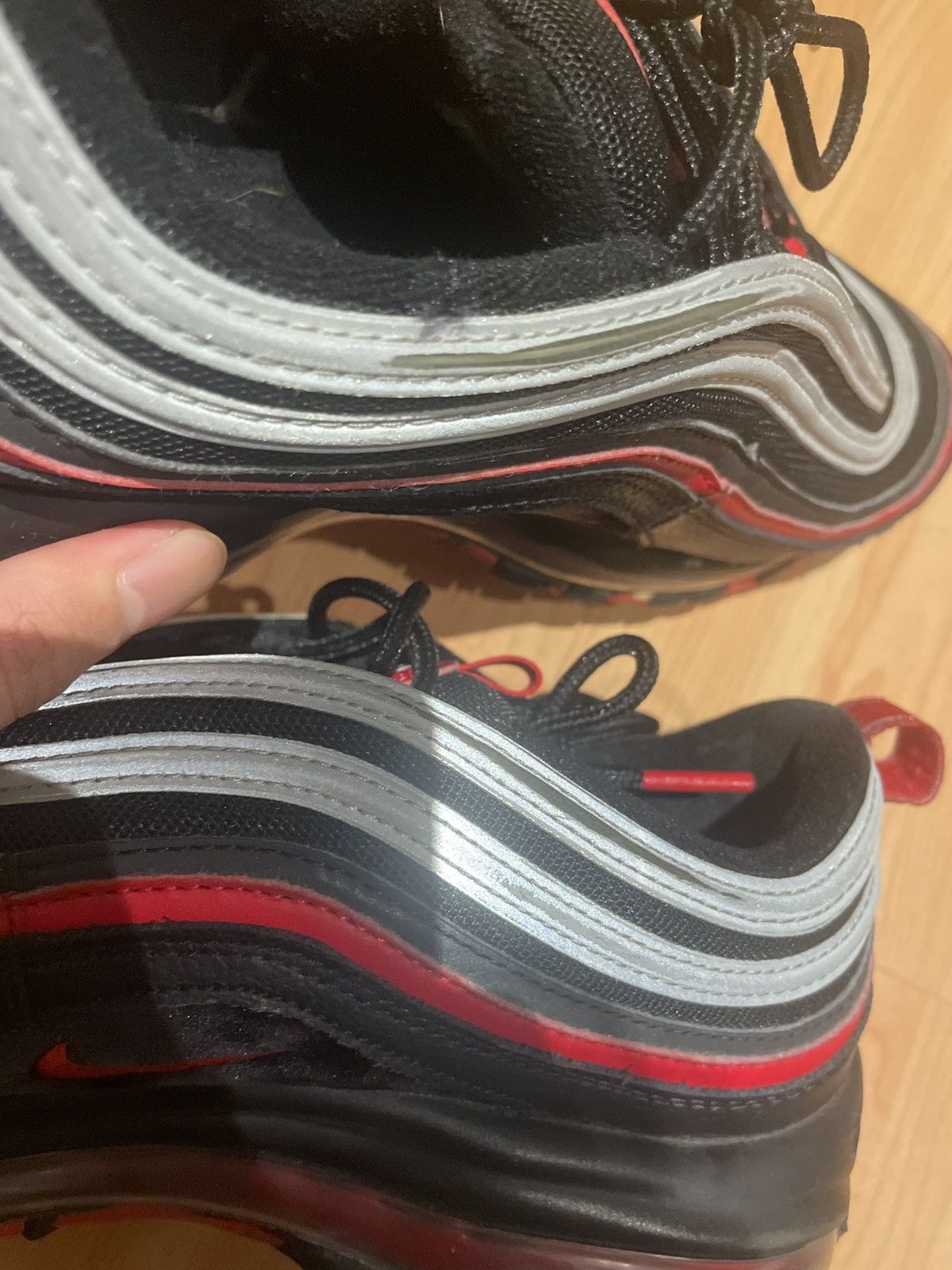 Nike Nike Air Max 97 Black/Red Size US 10.5 / EU 43-44 - 3 Thumbnail