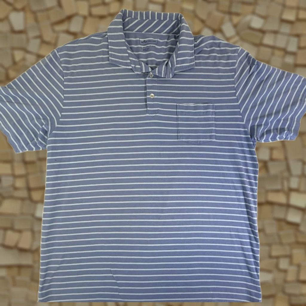 Peter Millar Peter Millar Comfort Polo Shirt Regular L Blue Stripes Golf Performance Men Size US L / EU 52-54 / 3 - 1 Thumbnail