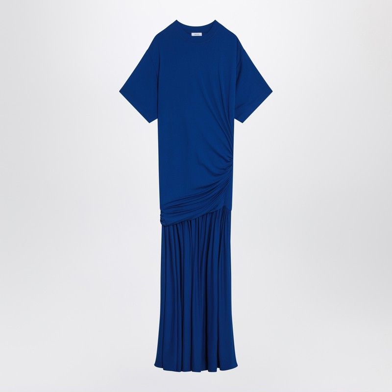 Salvatore Ferragamo Ferragamo Long Blue Dress With Draping Size S / US 4 / IT 40 - 1 Thumbnail