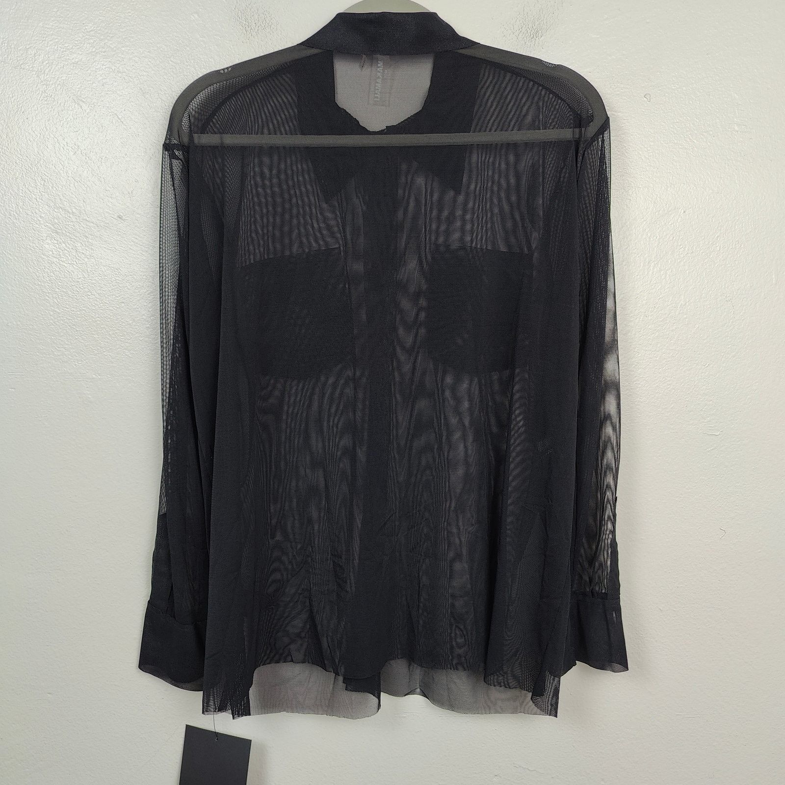 Norma Kamali Norma Kamali Sheer Mesh Shirt Womens Medium Faux Pockets Size M / US 6-8 / IT 42-44 - 7 Thumbnail